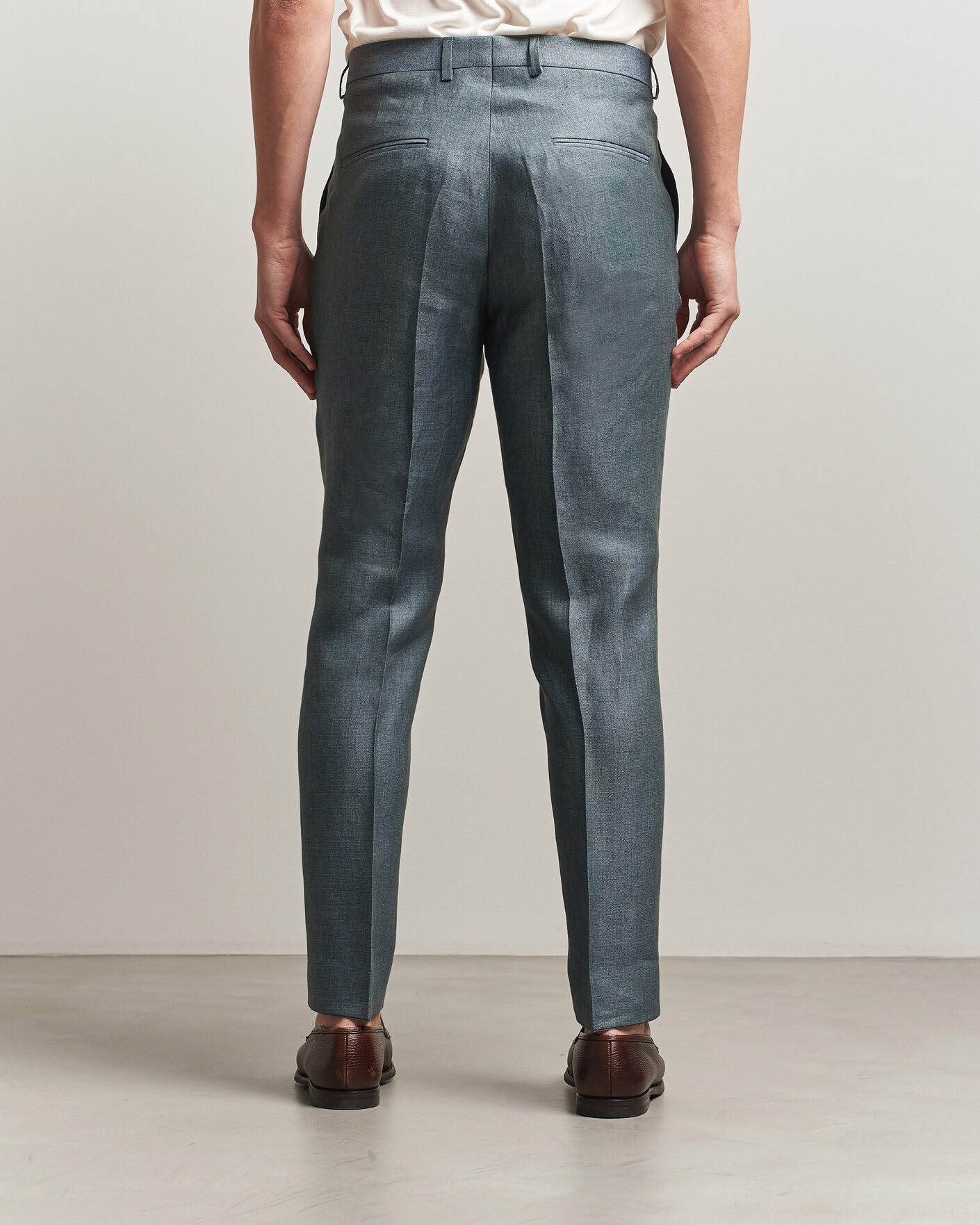 Hombres | Pantalones | Oscar Jacobson | Dandy Linen Trousers Green