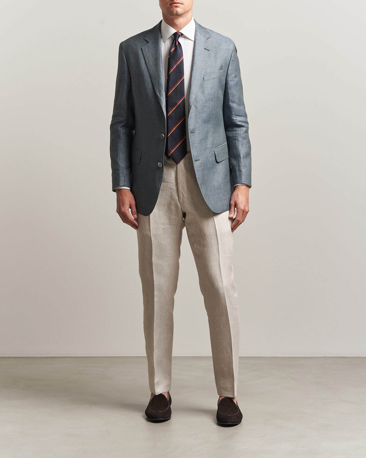 Hombres | Pantalones | Oscar Jacobson | Dandy Linen Trousers Off White