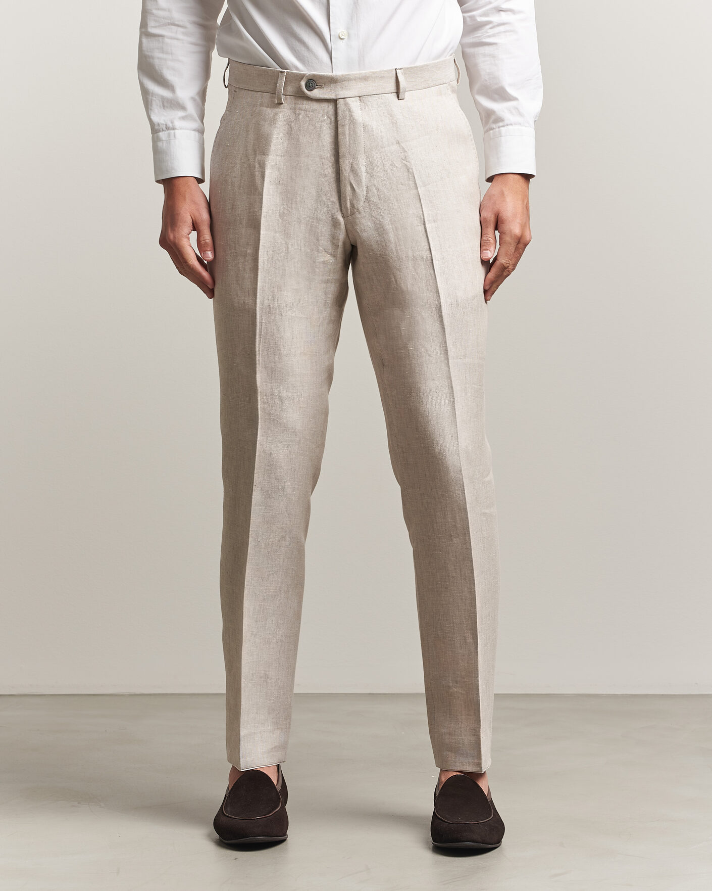 Hombres | Pantalones | Oscar Jacobson | Dandy Linen Trousers Off White