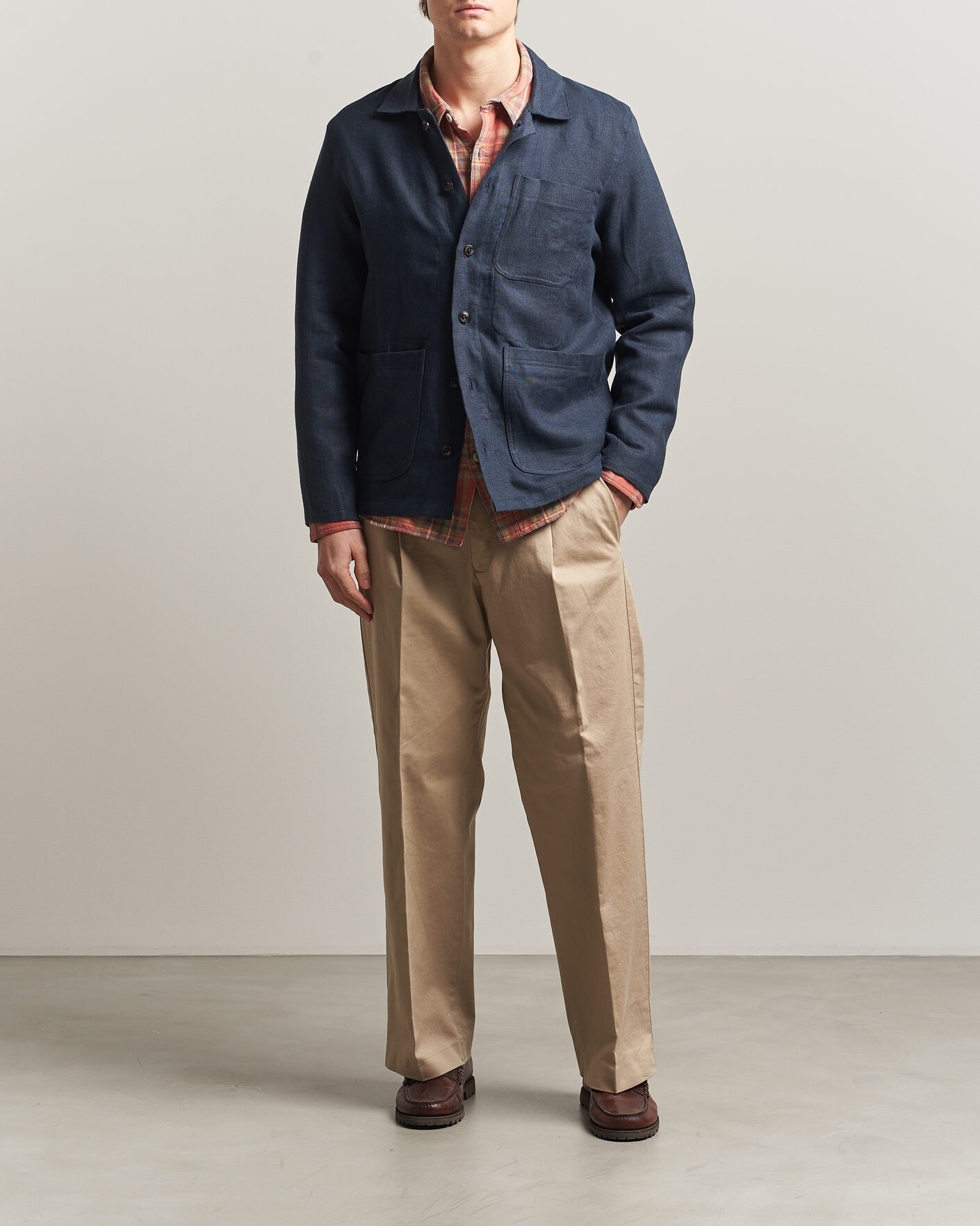 Hombres | Camisas | Peregrine | Windsor Linen Shacket Navy