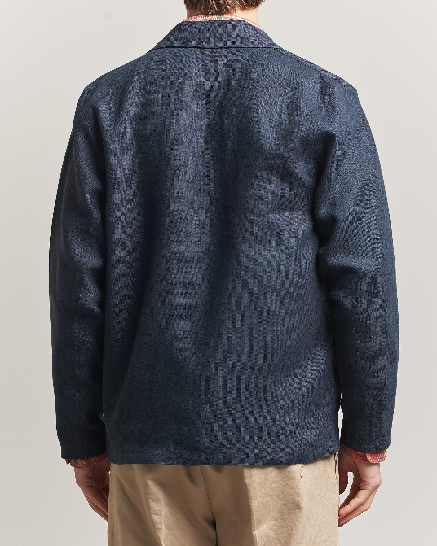 Hombres | Camisas | Peregrine | Windsor Linen Shacket Navy Stripe