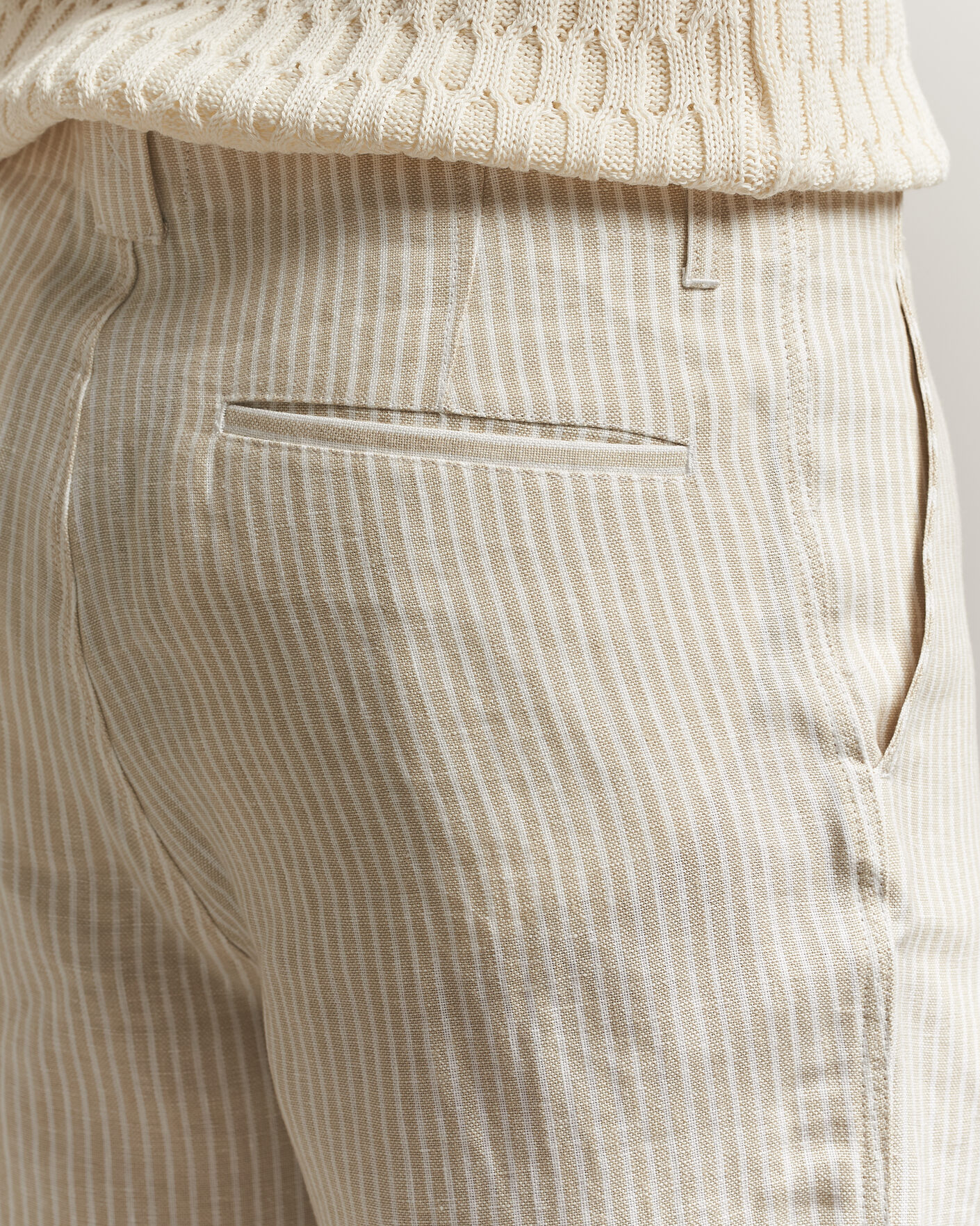 Hombres | Camisas | Peregrine | Windsor Linen Shorts Beige Stripe