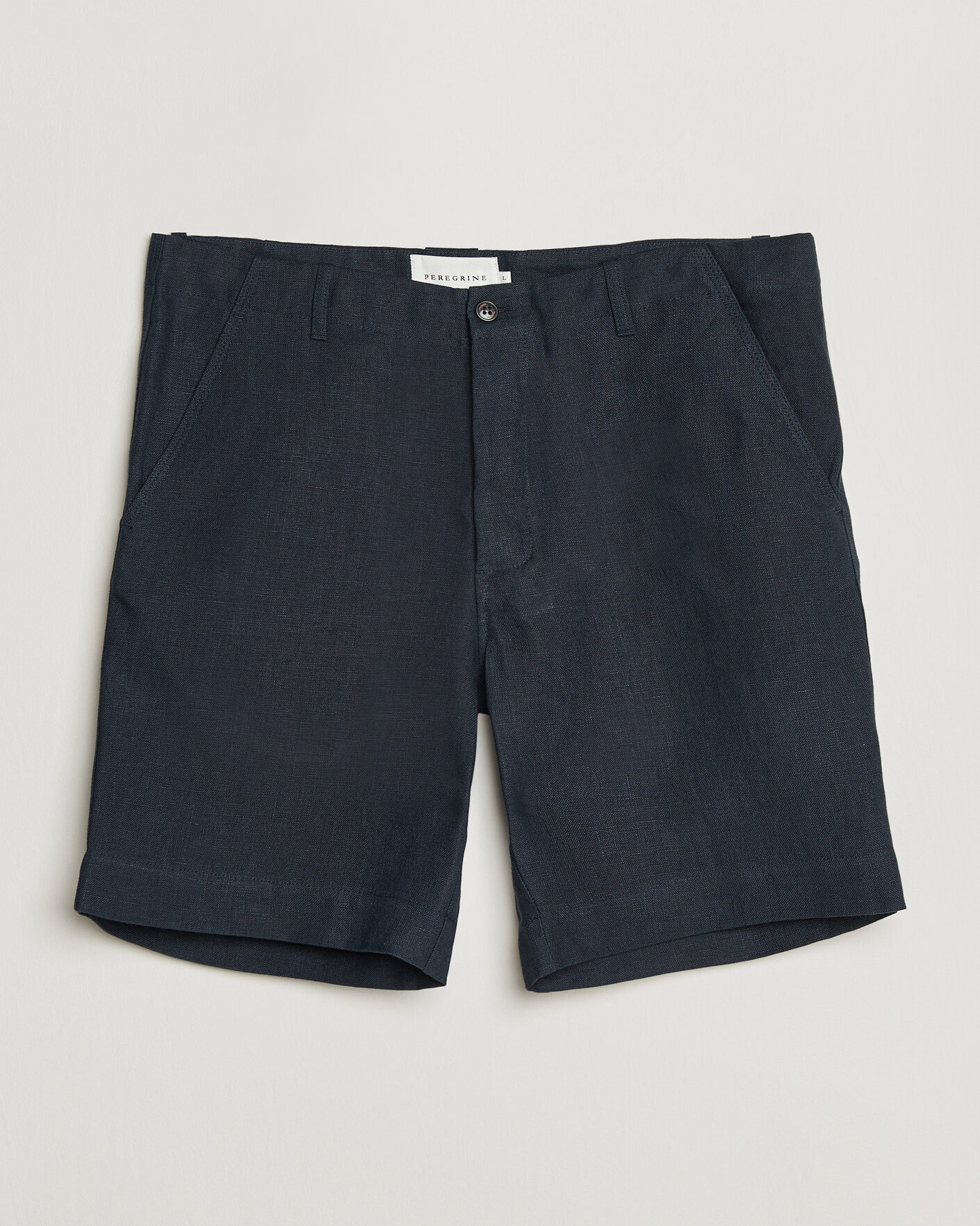 Hombres | Pantalones cortos | Peregrine | Windsor Linen Shorts Navy Stripe