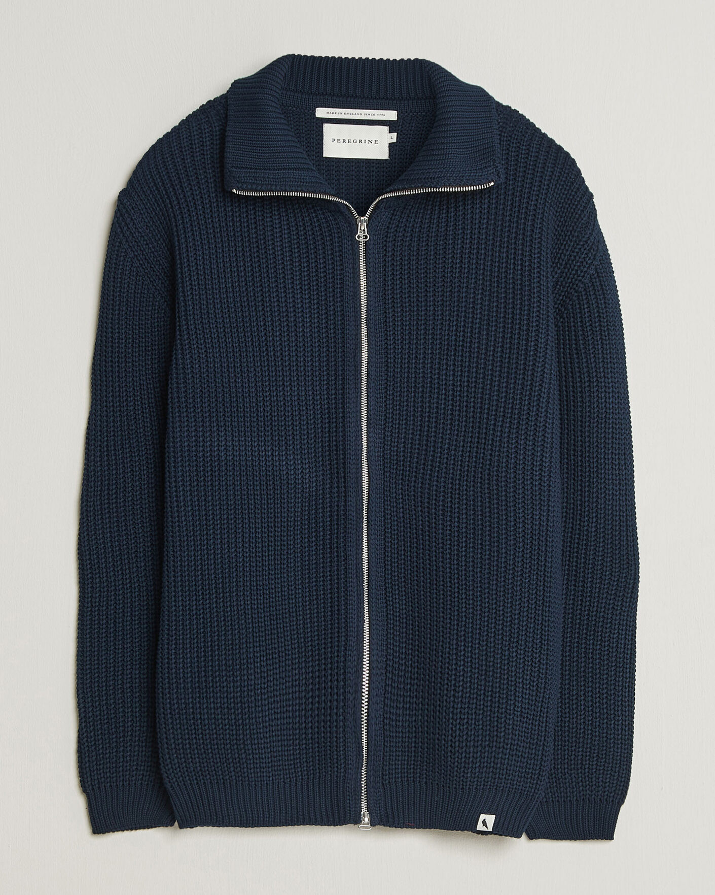Hombres | Jerséis y prendas de punto | Peregrine | River Cotton Zip Cardigan Navy
