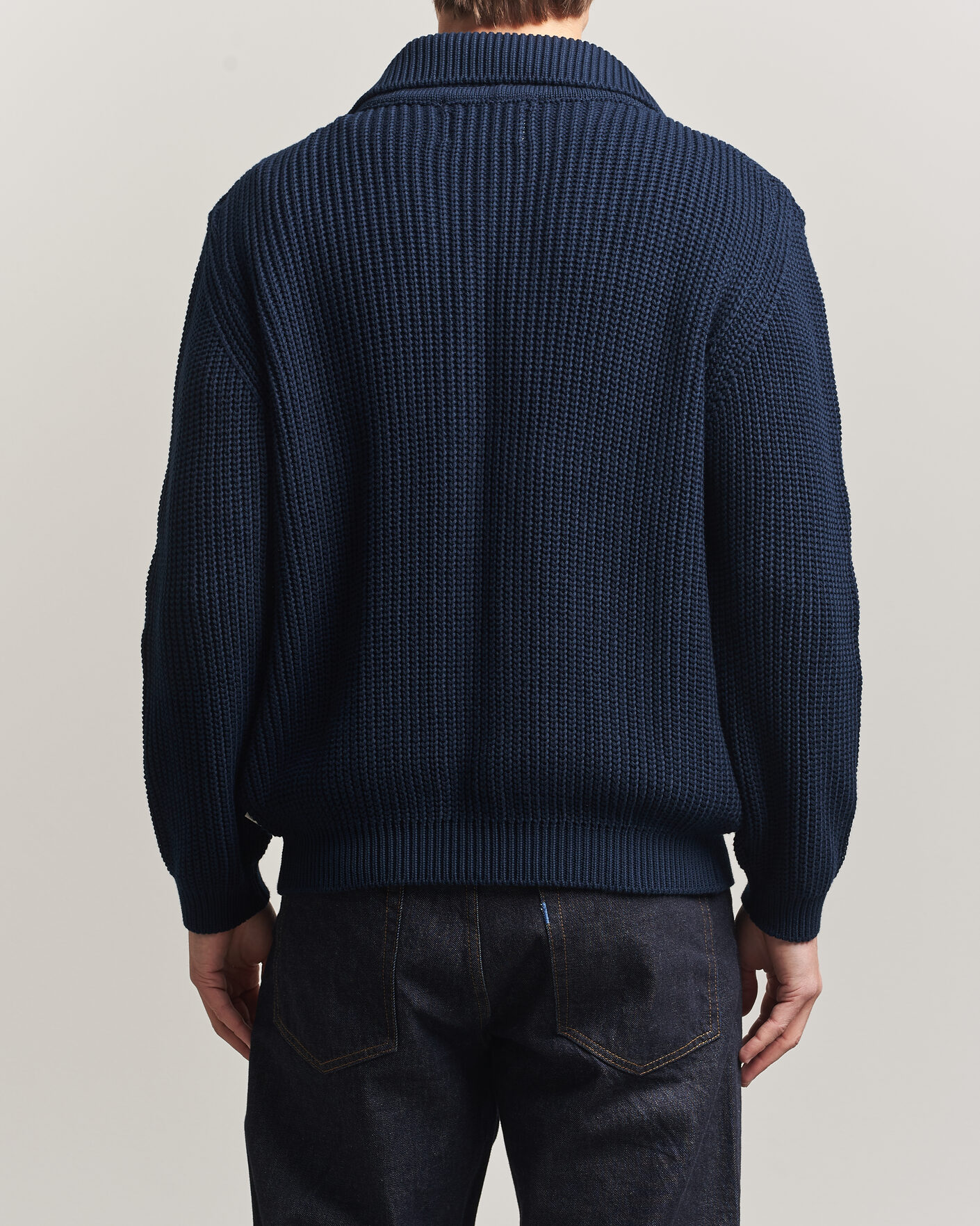 Hombres | Jerséis y prendas de punto | Peregrine | River Cotton Zip Cardigan Navy