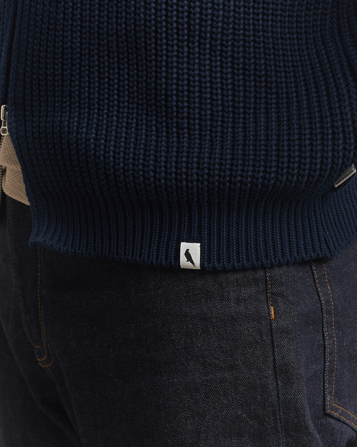 Hombres | Jerséis y prendas de punto | Peregrine | River Cotton Zip Cardigan Navy