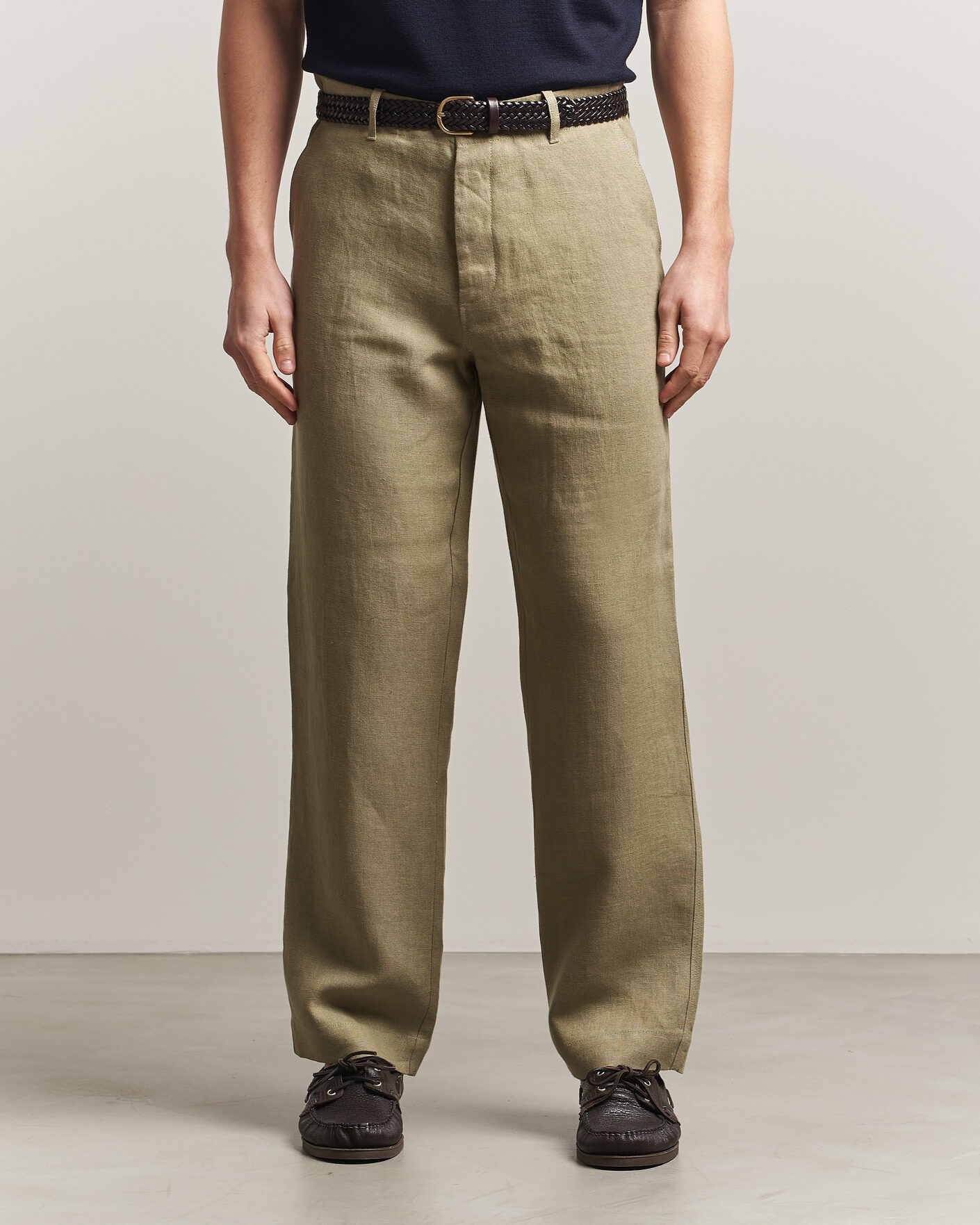 Hombres | Pantalones | Peregrine | Windsor Linen Trousers Sage