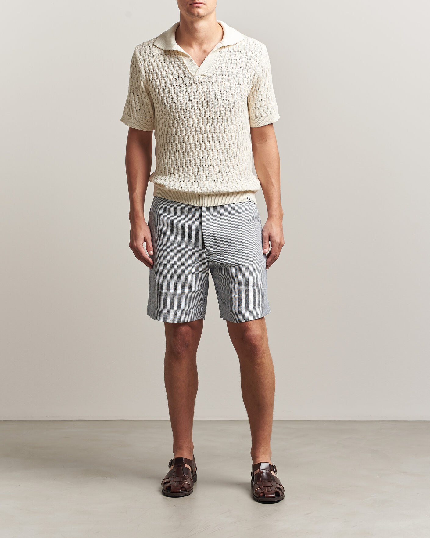 Hombres | Polos | Peregrine | Cove Knitted Cotton Polo Shirt White