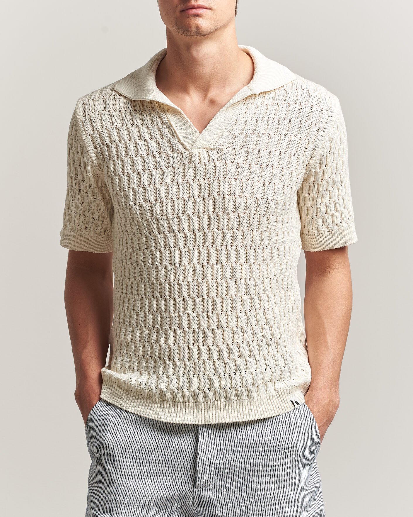 Hombres | Polos | Peregrine | Cove Knitted Cotton Polo Shirt White