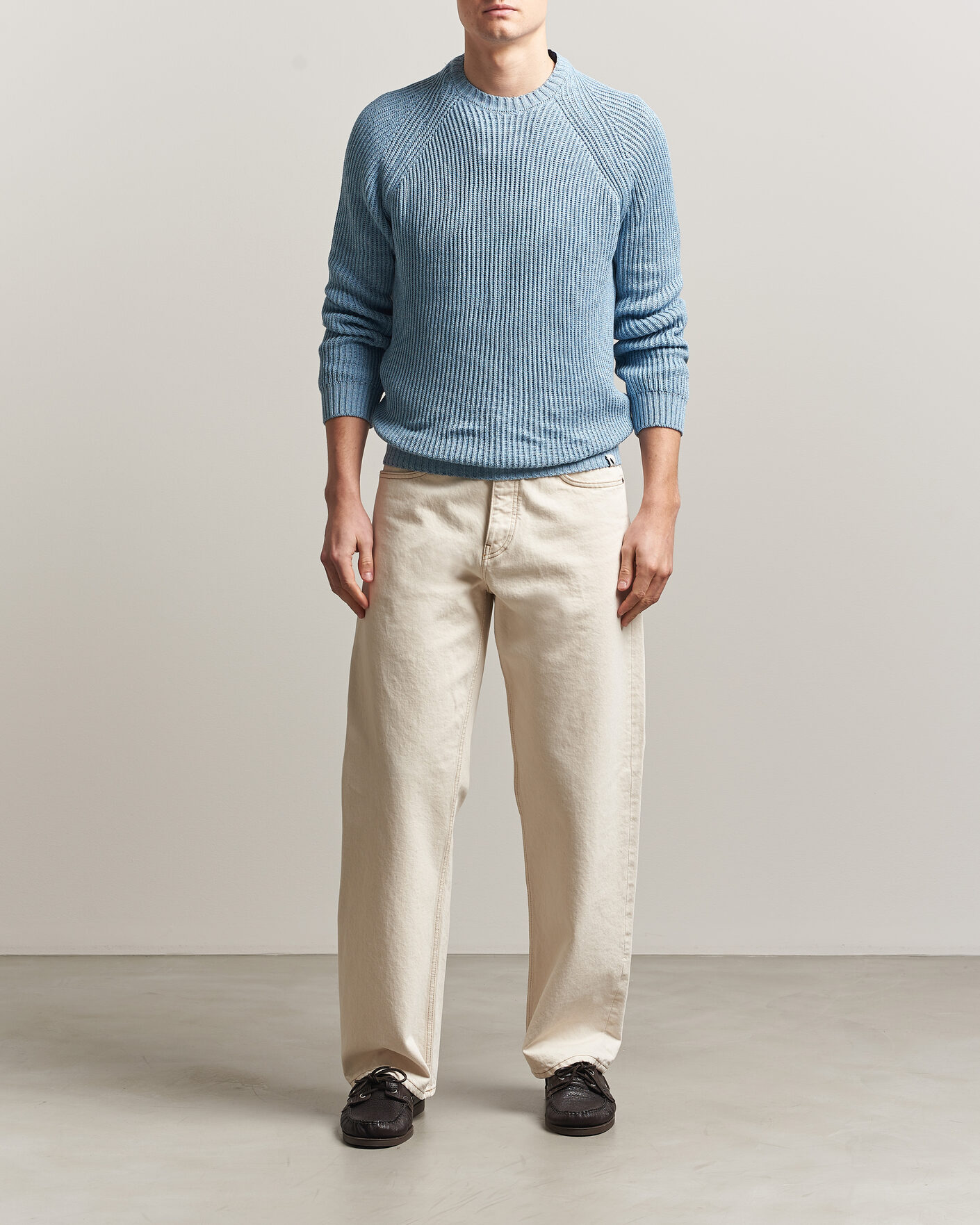 Hombres | Jerséis y prendas de punto | Peregrine | Harry Organic Cotton Sweater Ocean