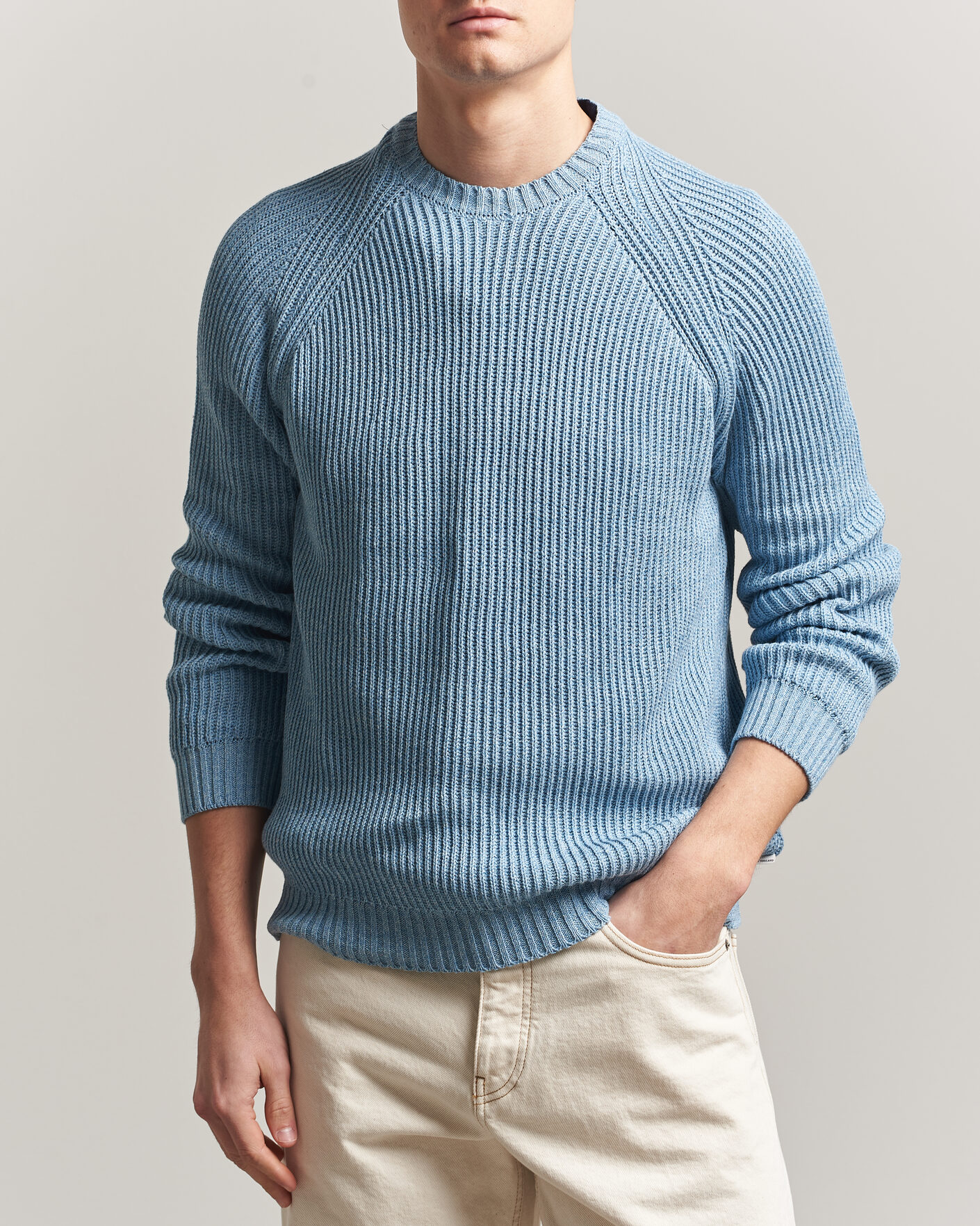 Hombres | Jerséis y prendas de punto | Peregrine | Harry Organic Cotton Sweater Ocean