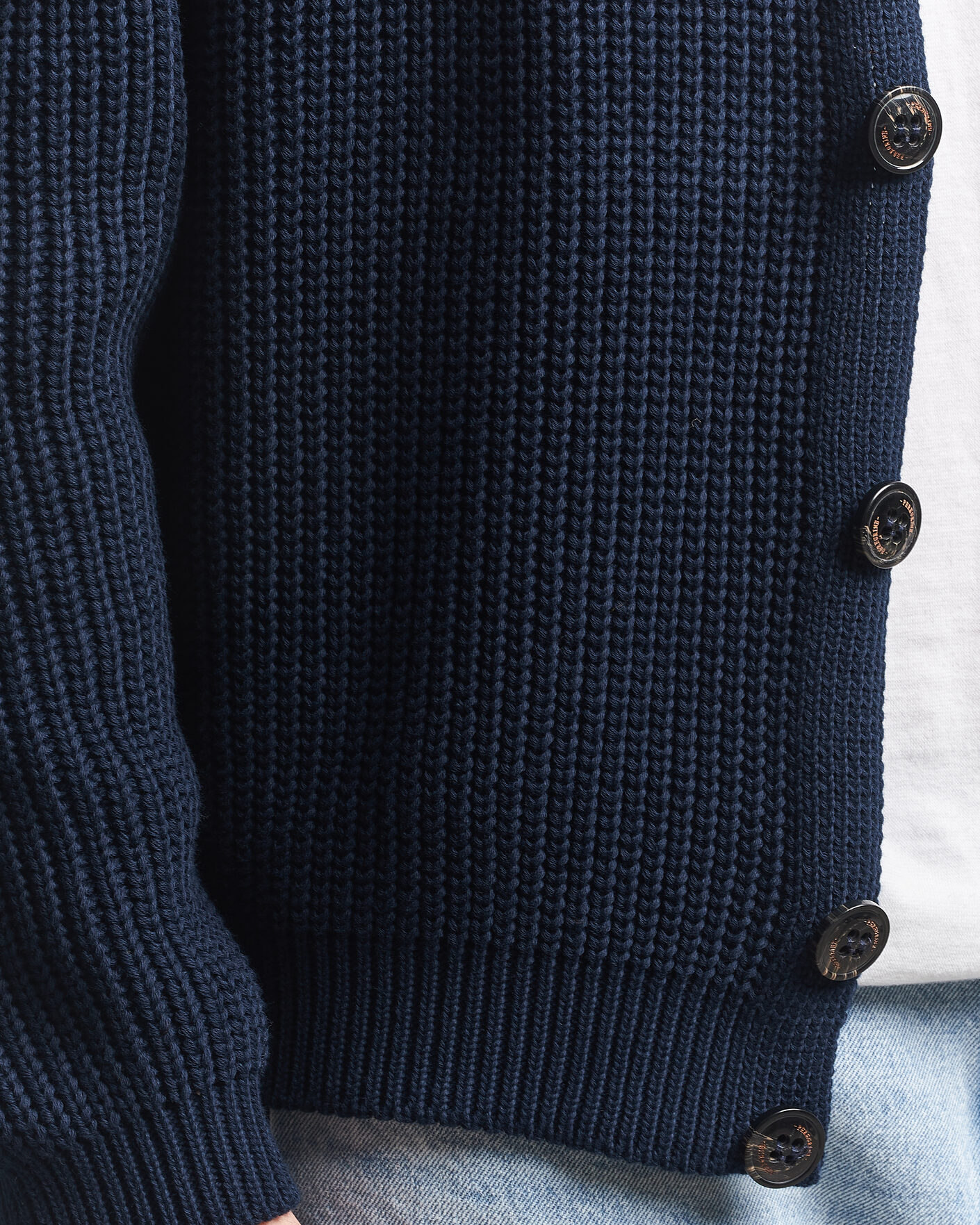 Hombres | Jerséis y prendas de punto | Peregrine | River Cotton Cardigan Navy