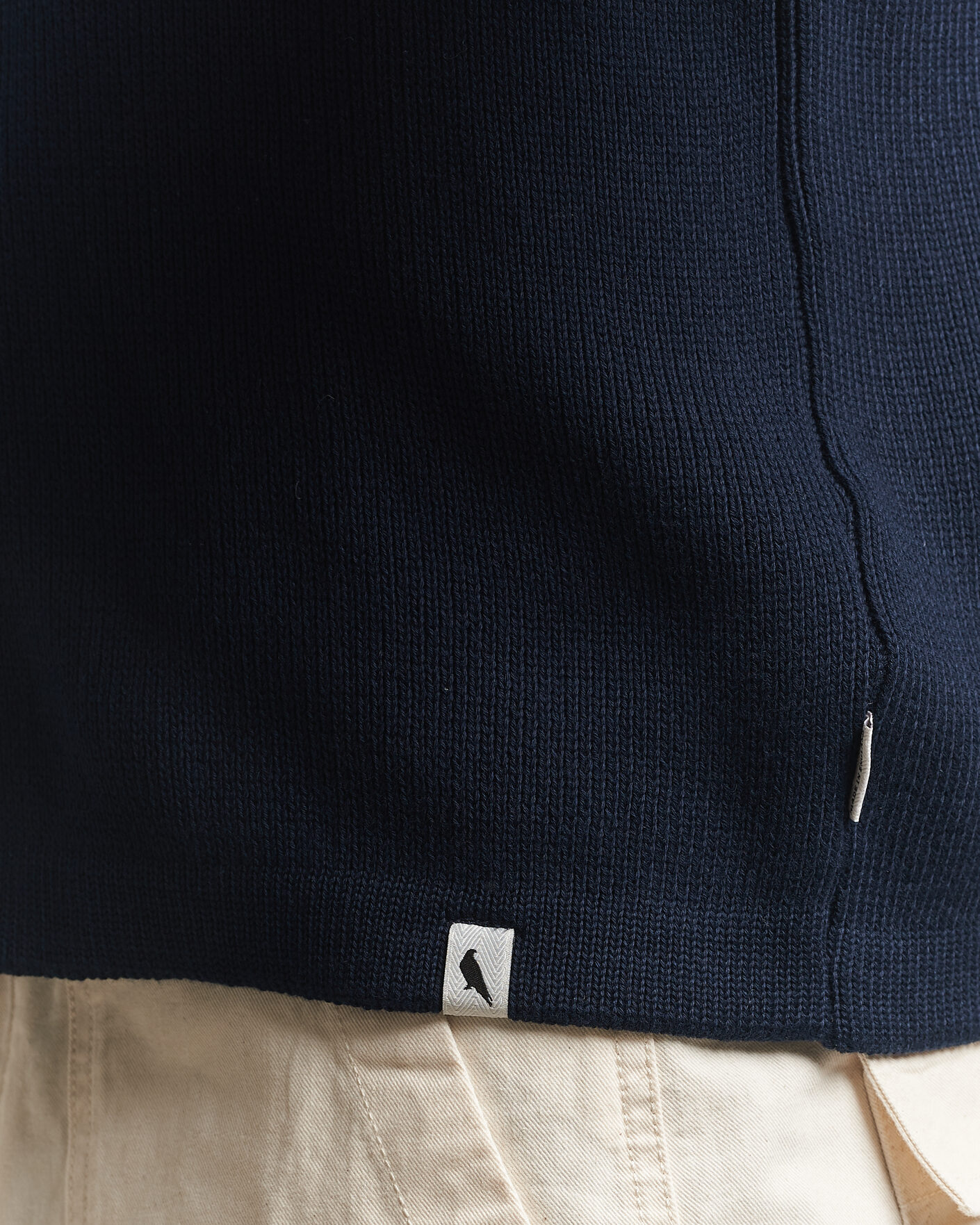 Hombres | Jerséis y prendas de punto | Peregrine | River Knitted Cotton Schacket Navy