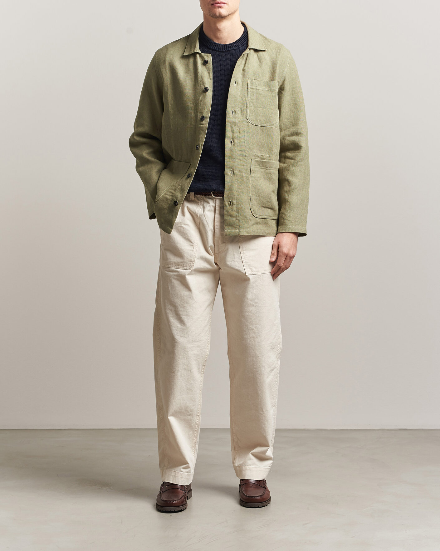 Hombres | Camisas | Peregrine | Windsor Linen Shacket Khaki
