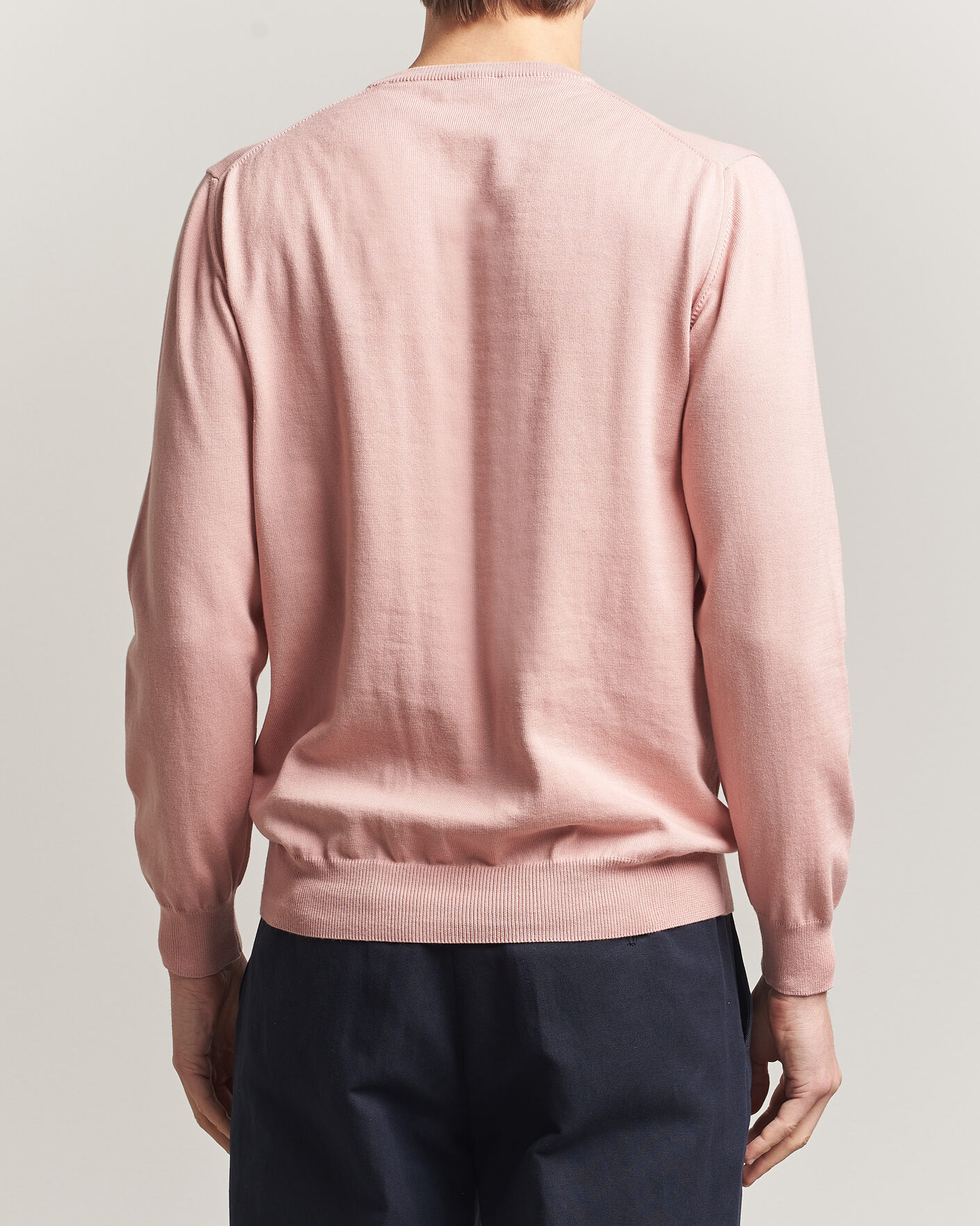 Hombres | Jerséis y prendas de punto | Morgano | Supersoft Egyptian Cotton Crew Neck Soft Pink