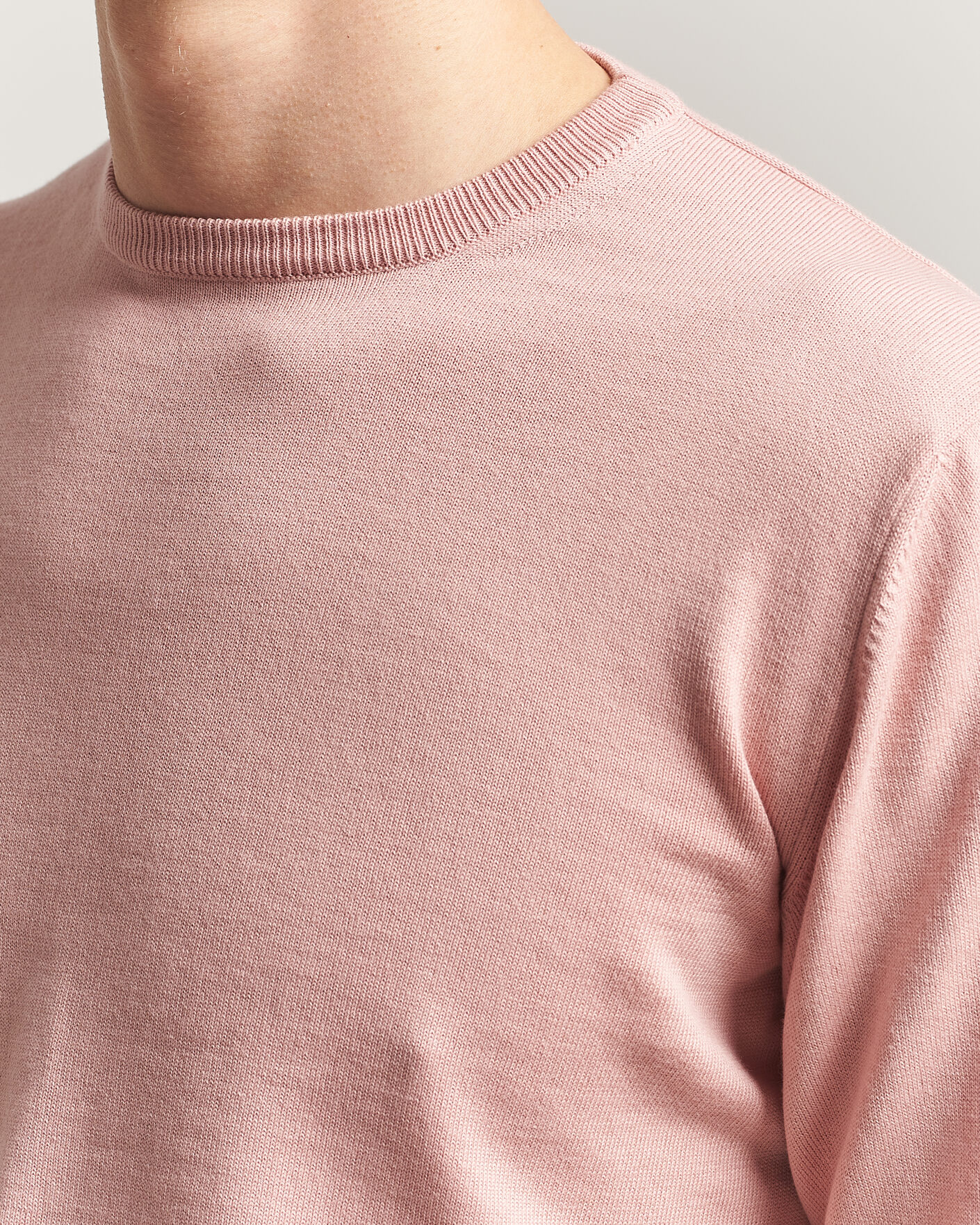 Hombres | Jerséis y prendas de punto | Morgano | Supersoft Egyptian Cotton Crew Neck Soft Pink