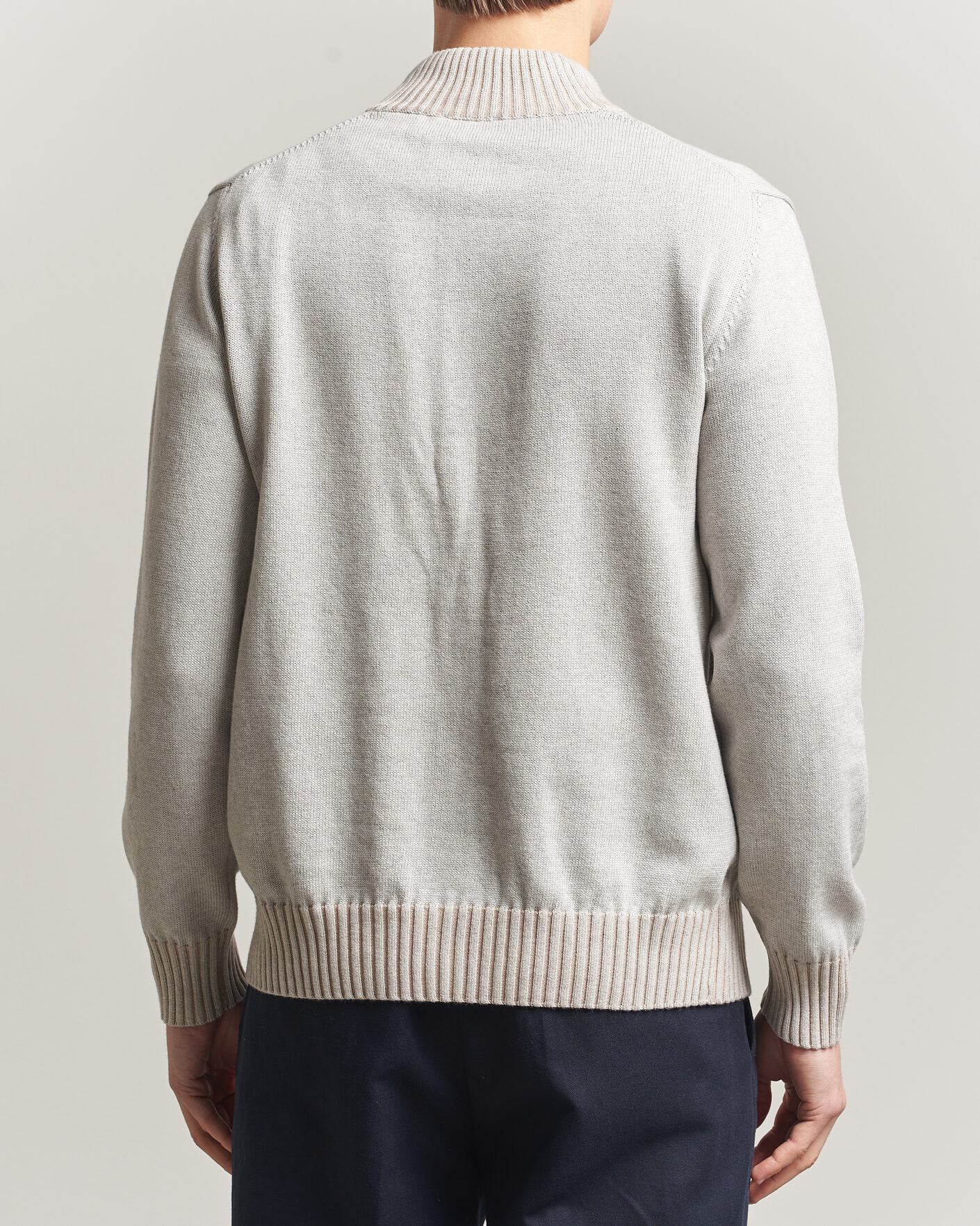 Hombres | Jerséis y prendas de punto | Morgano | Cotton/Cashmere Knitted Cardigan Light Grey