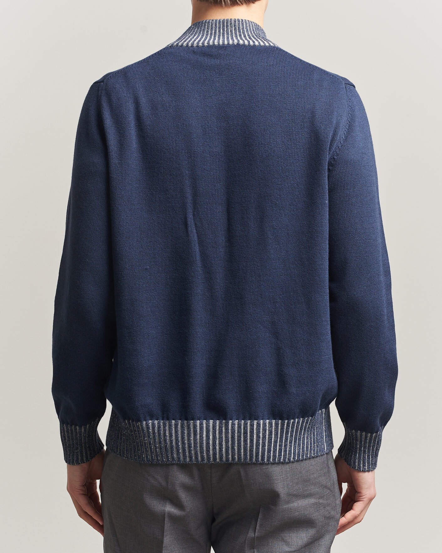 Hombres | Jerséis y prendas de punto | Morgano | Cotton/Cashmere Knitted Cardigan Navy