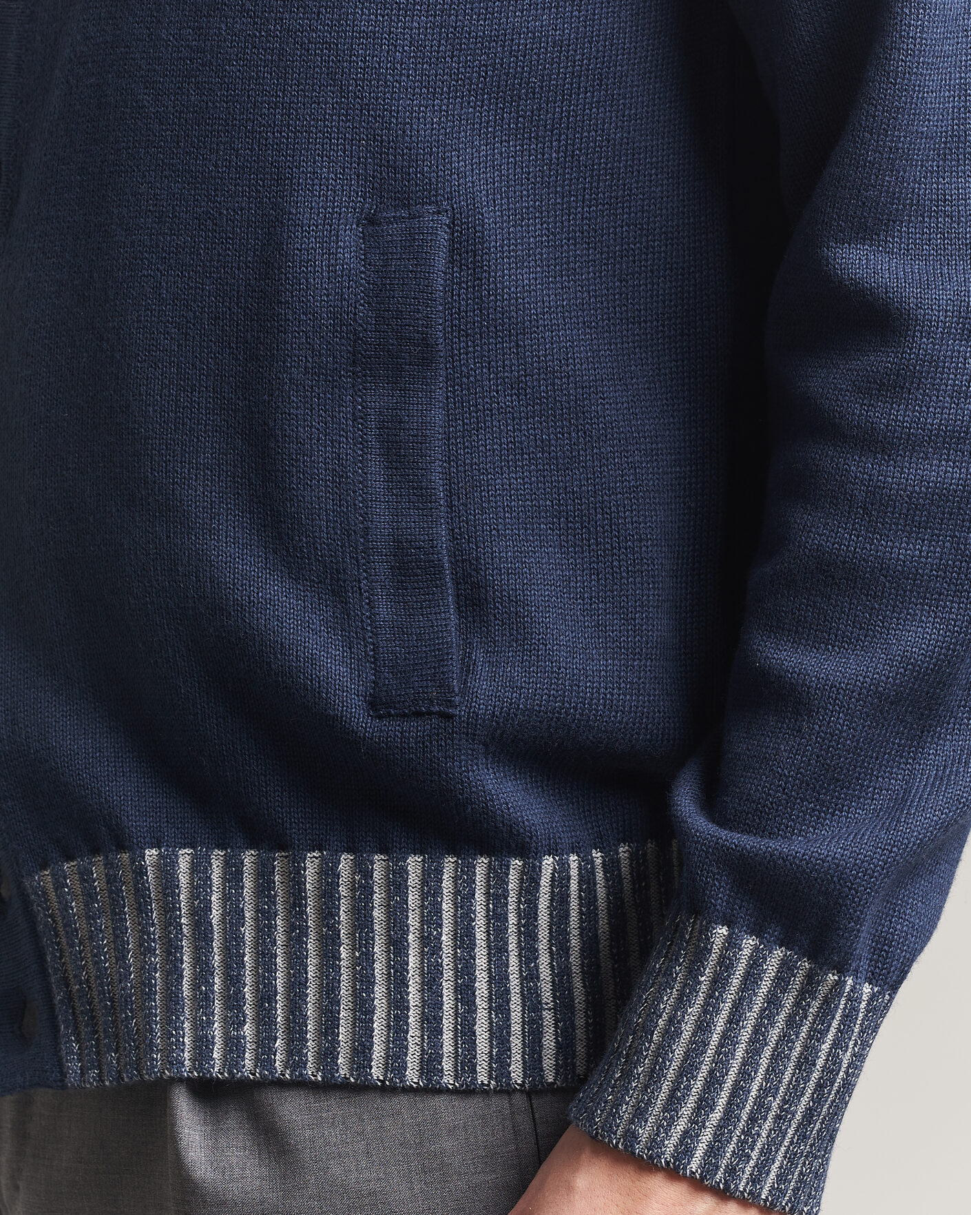 Hombres | Jerséis y prendas de punto | Morgano | Cotton/Cashmere Knitted Cardigan Navy