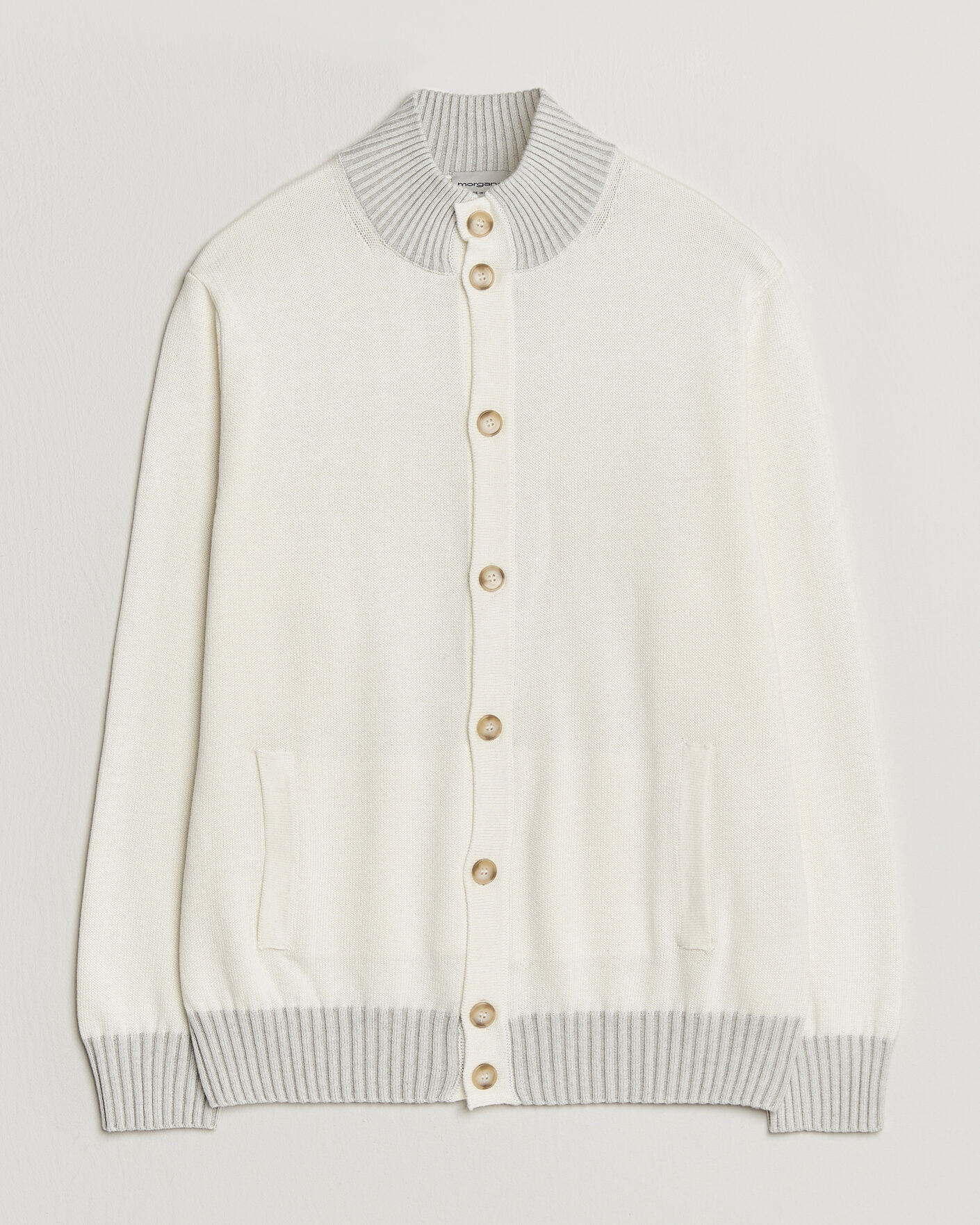 Hombres | Jerséis y prendas de punto | Morgano | Cotton/Cashmere Knitted Cardigan Cream