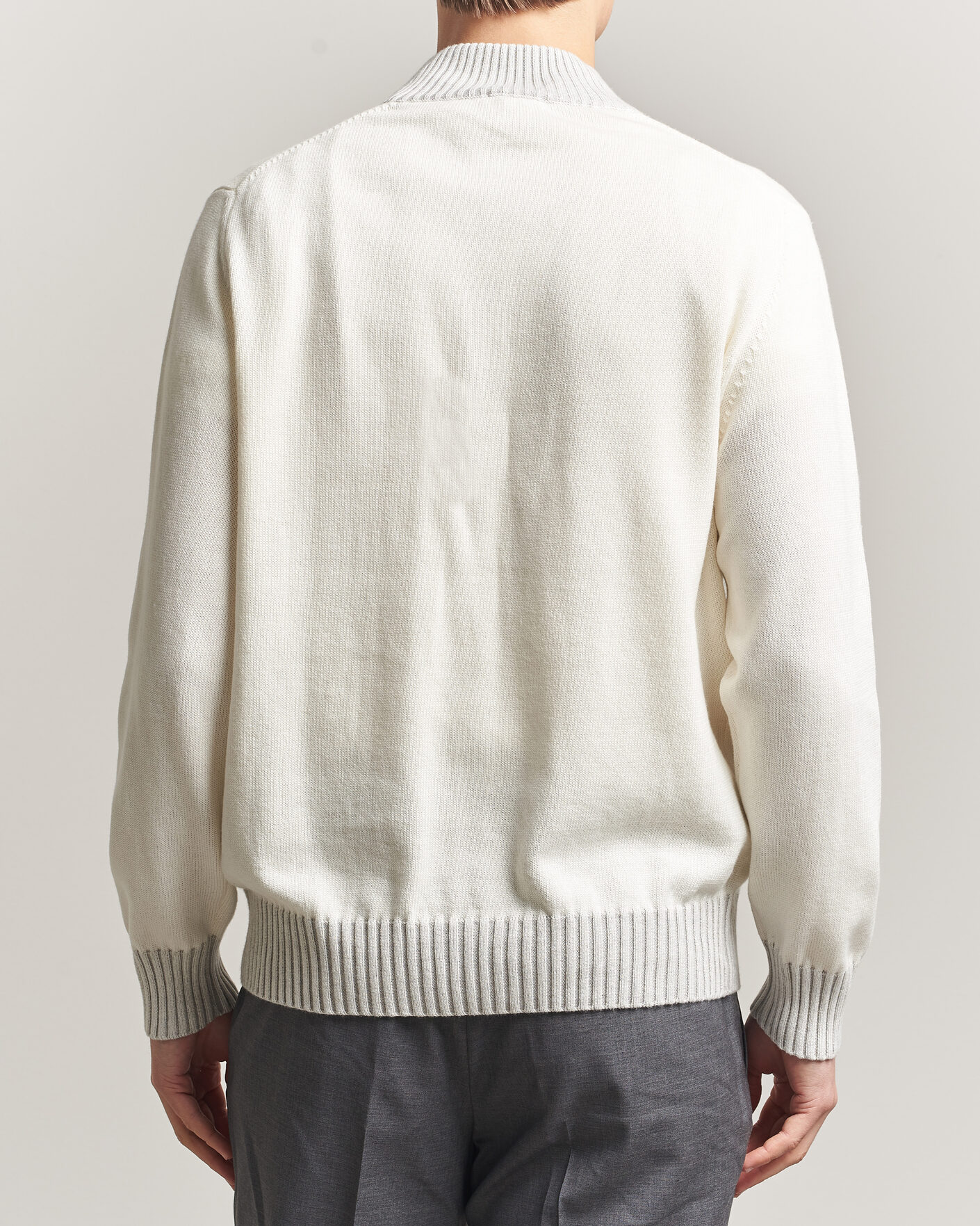 Hombres | Jerséis y prendas de punto | Morgano | Cotton/Cashmere Knitted Cardigan Cream