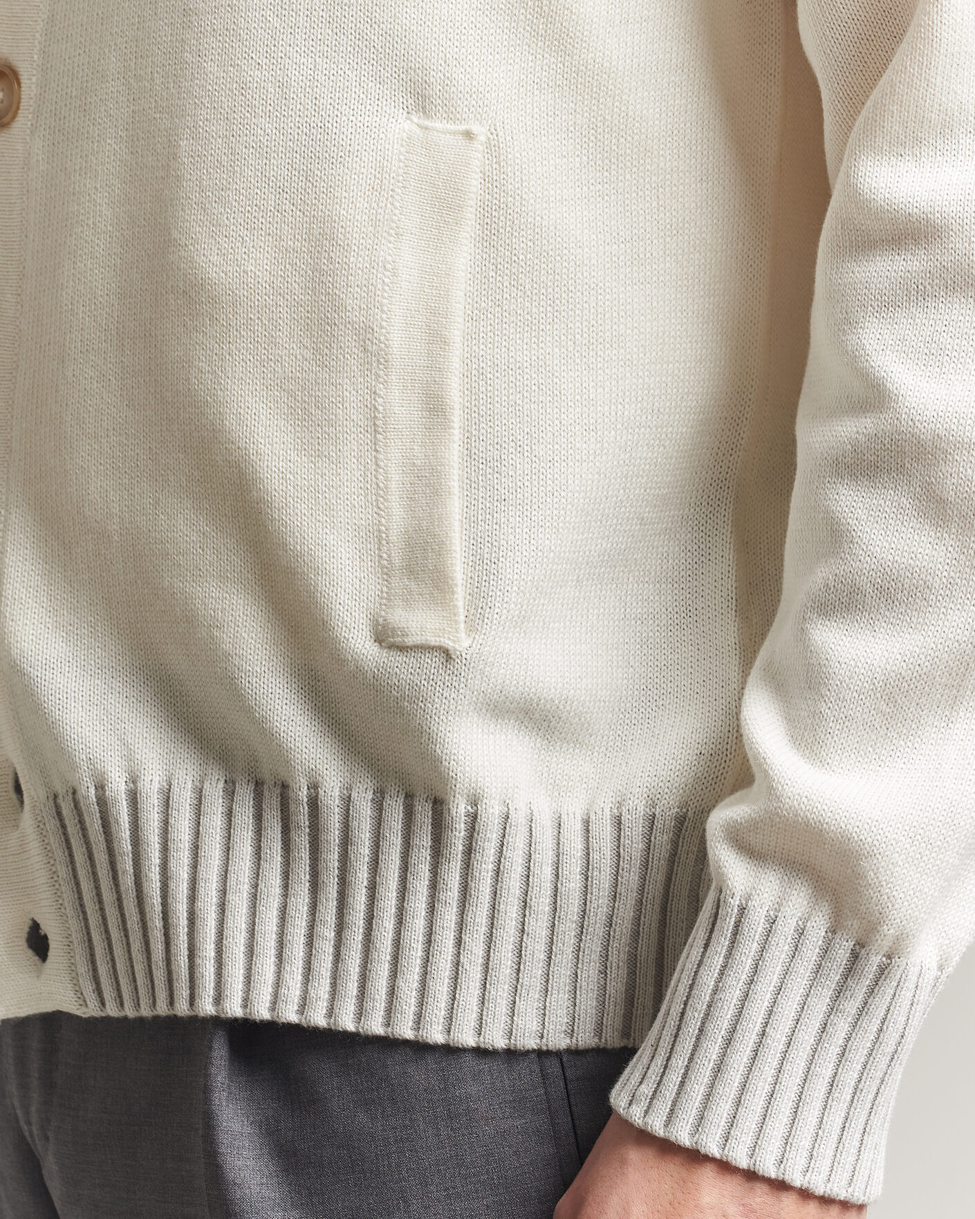 Hombres | Jerséis y prendas de punto | Morgano | Cotton/Cashmere Knitted Cardigan Cream