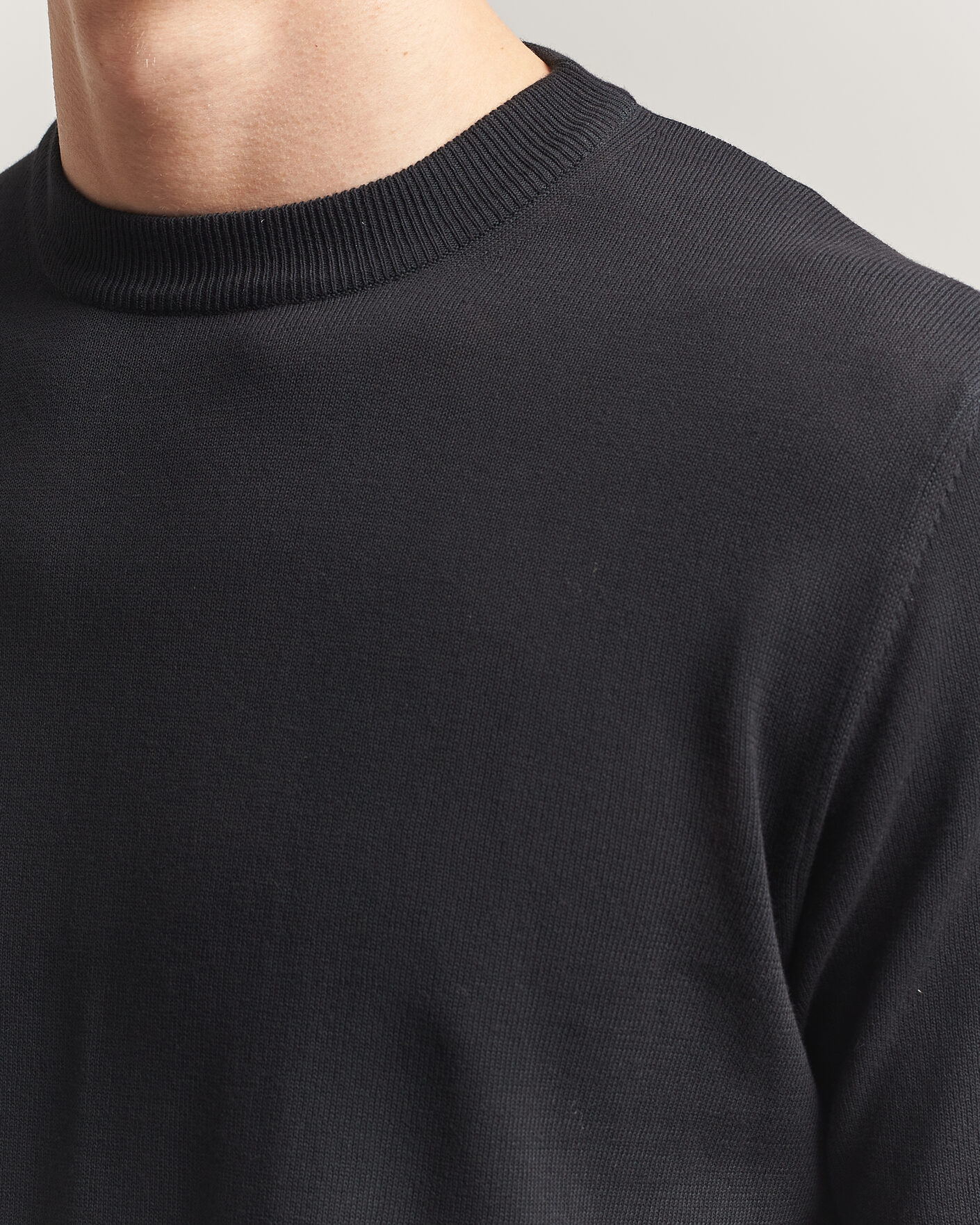 Hombres | Camisetas | Morgano | Knitted Cotton Crepe T-Shirt Black