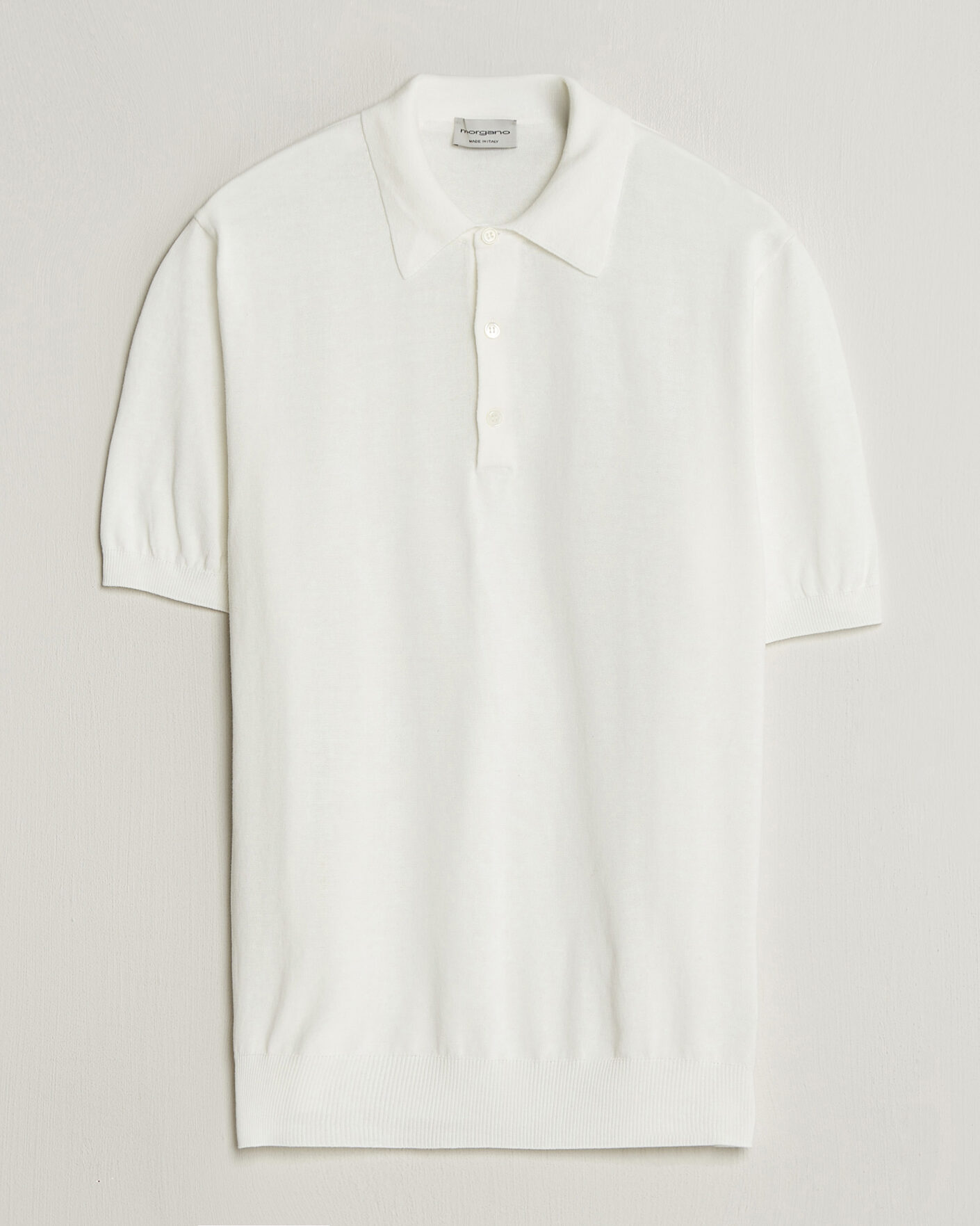 Hombres | Polos | Morgano | Knitted Cotton Crepe Polo Latte