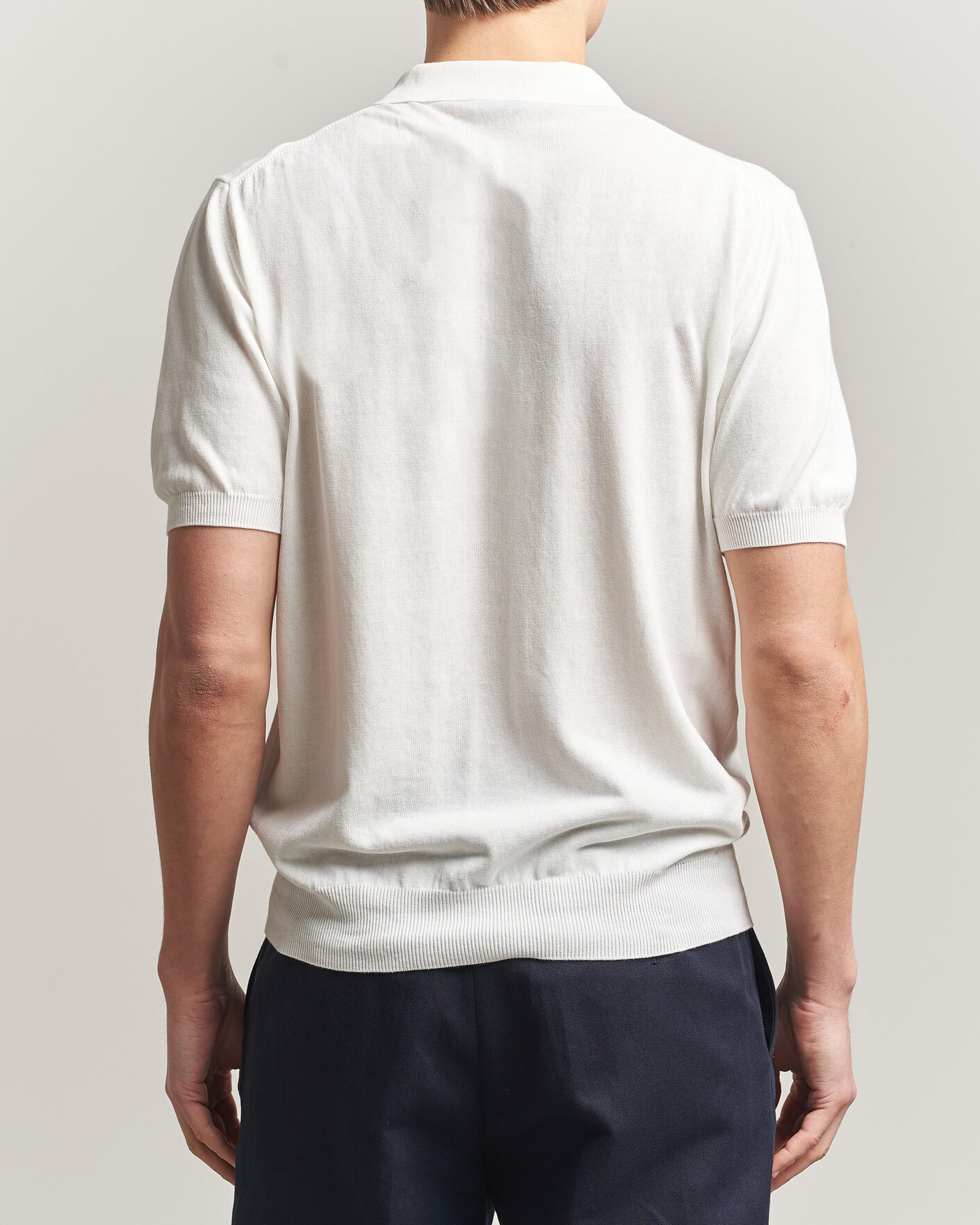 Hombres | Polos | Morgano | Knitted Cotton Crepe Polo Latte