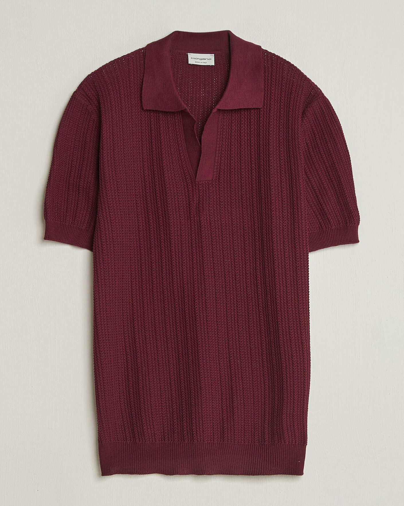 Hombres | Polos | Morgano | Structured Knitted Polo Burgundy