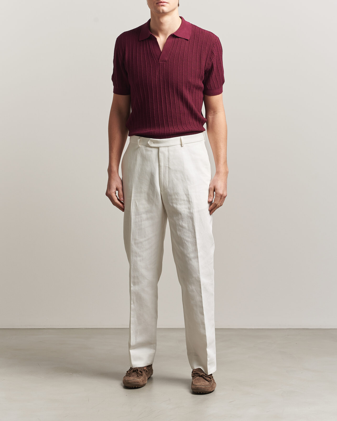Hombres | Polos | Morgano | Structured Knitted Polo Burgundy