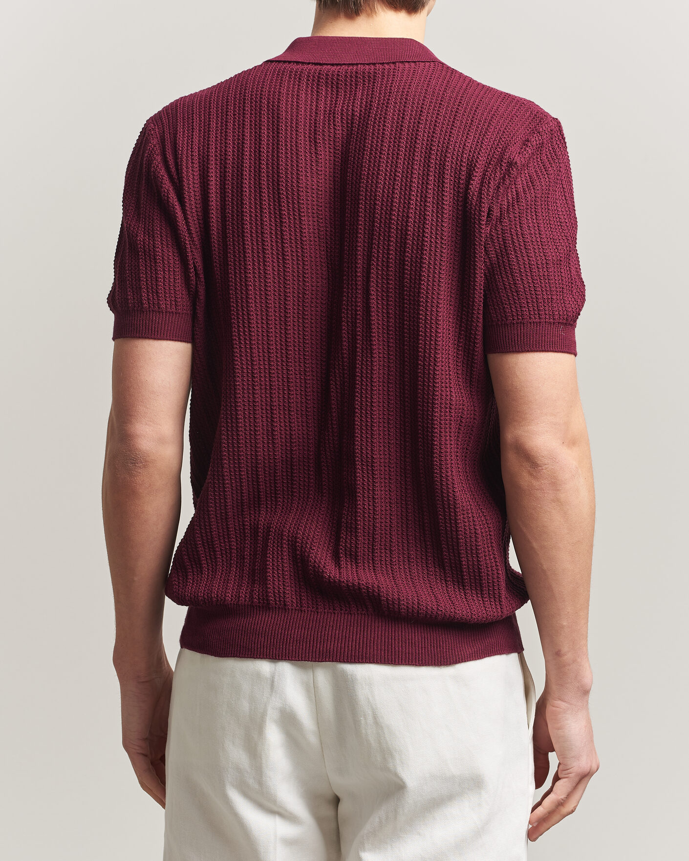 Hombres | Polos | Morgano | Structured Knitted Polo Burgundy