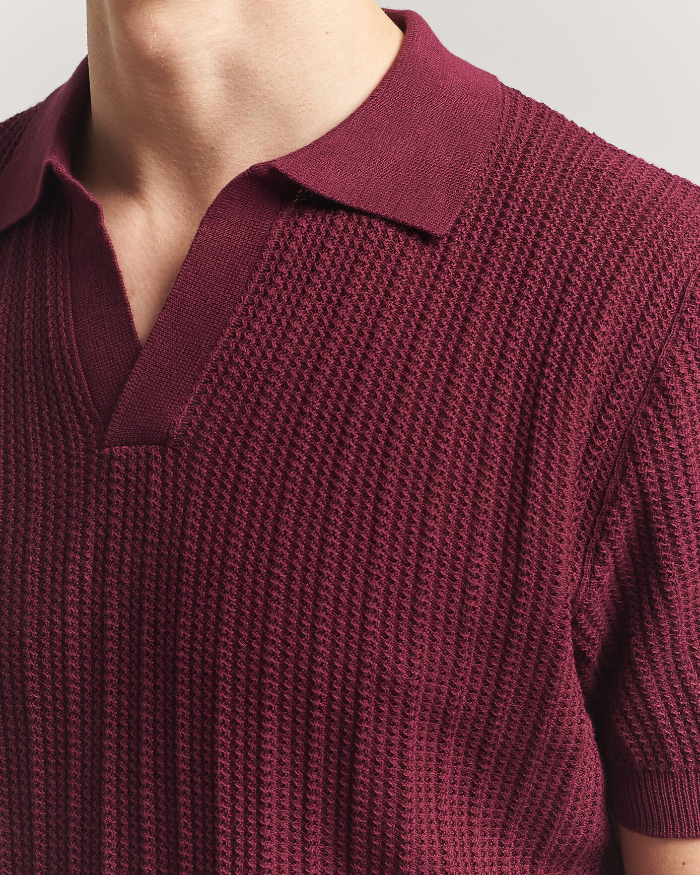 Hombres | Polos | Morgano | Structured Knitted Polo Burgundy