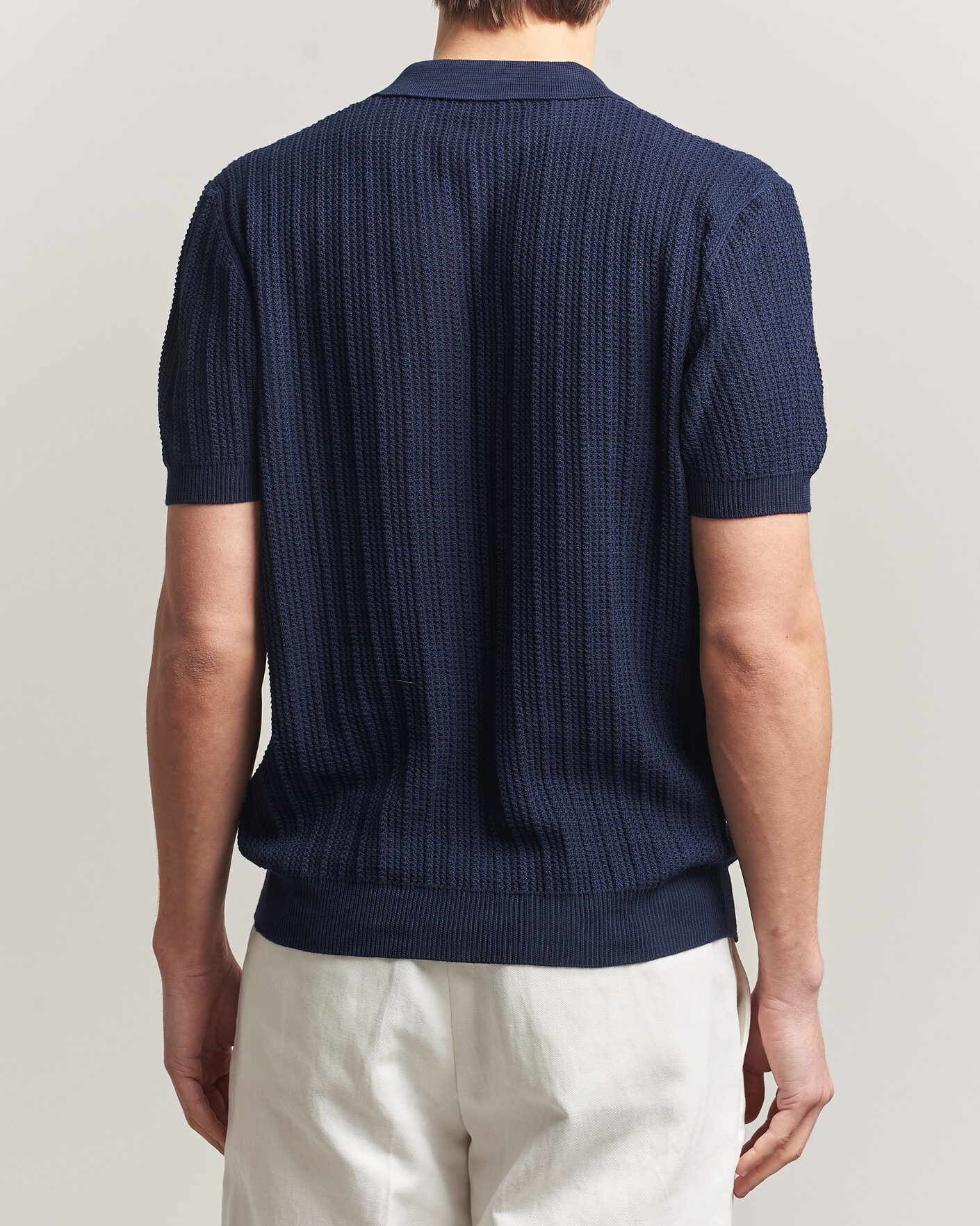 Hombres | Polos | Morgano | Structured Knitted Polo Navy