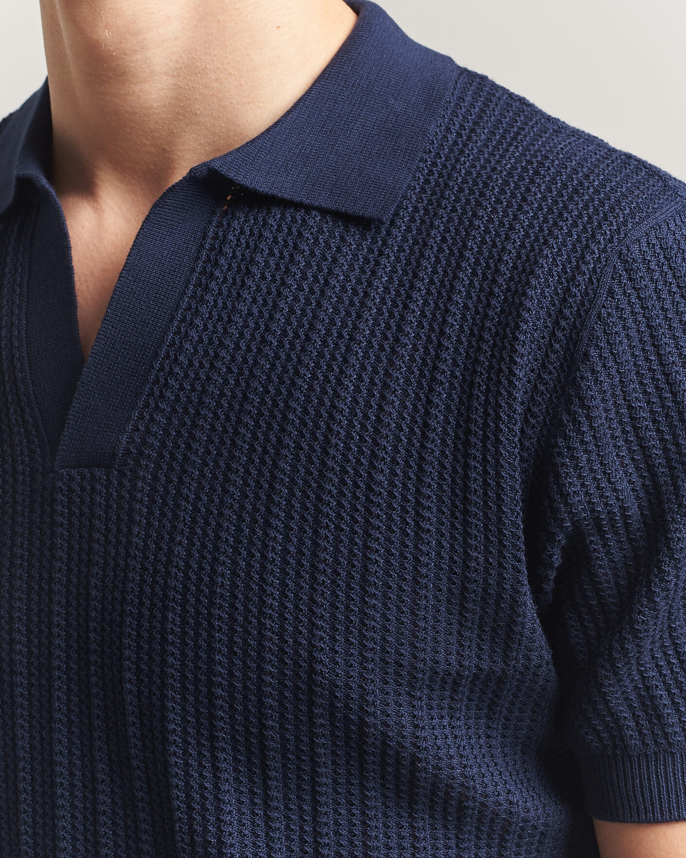 Hombres | Polos | Morgano | Structured Knitted Polo Navy