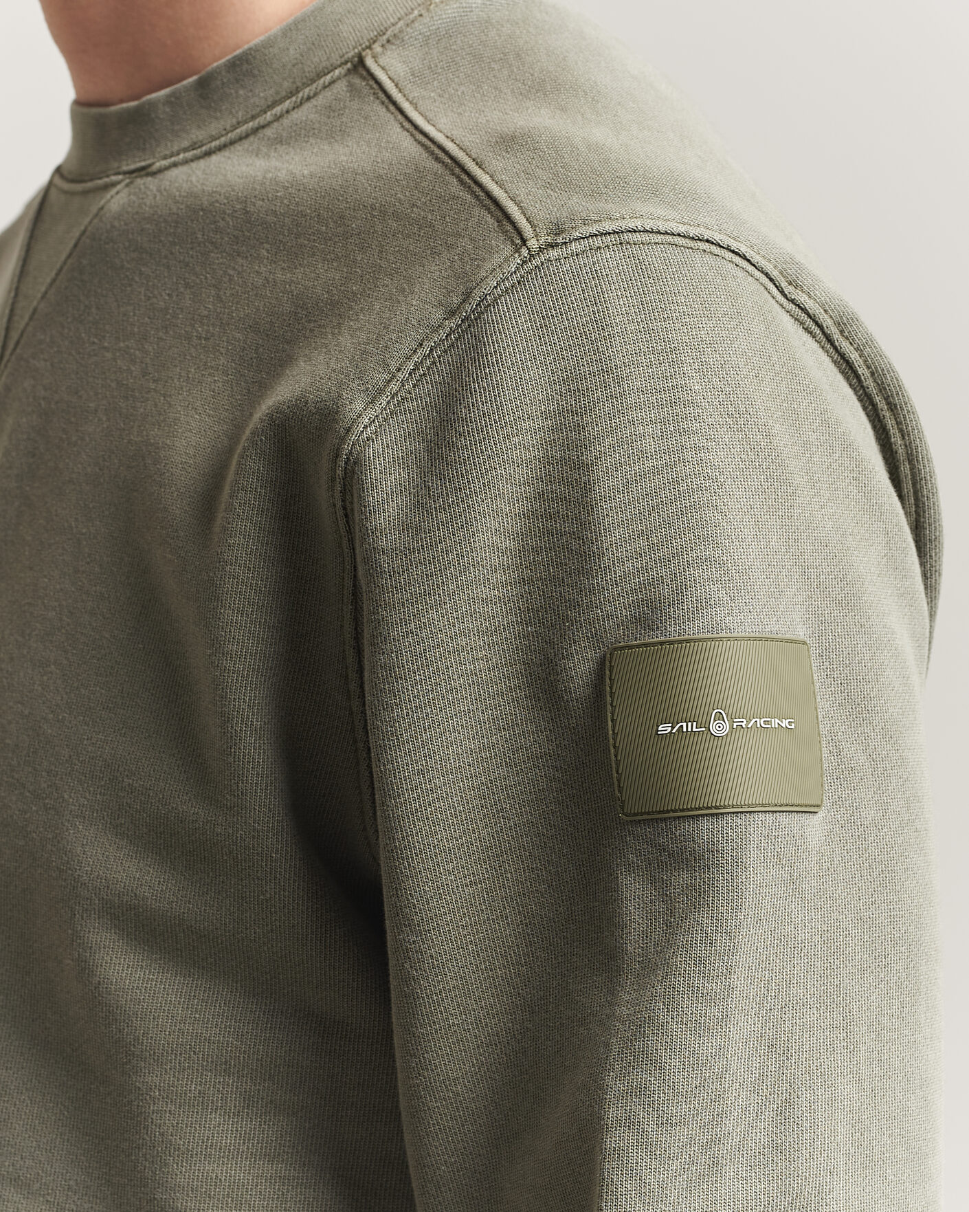 Hombres | Jerséis y prendas de punto | Sail Racing | Wind Pigment Dyed Sweatshirt Mud Green