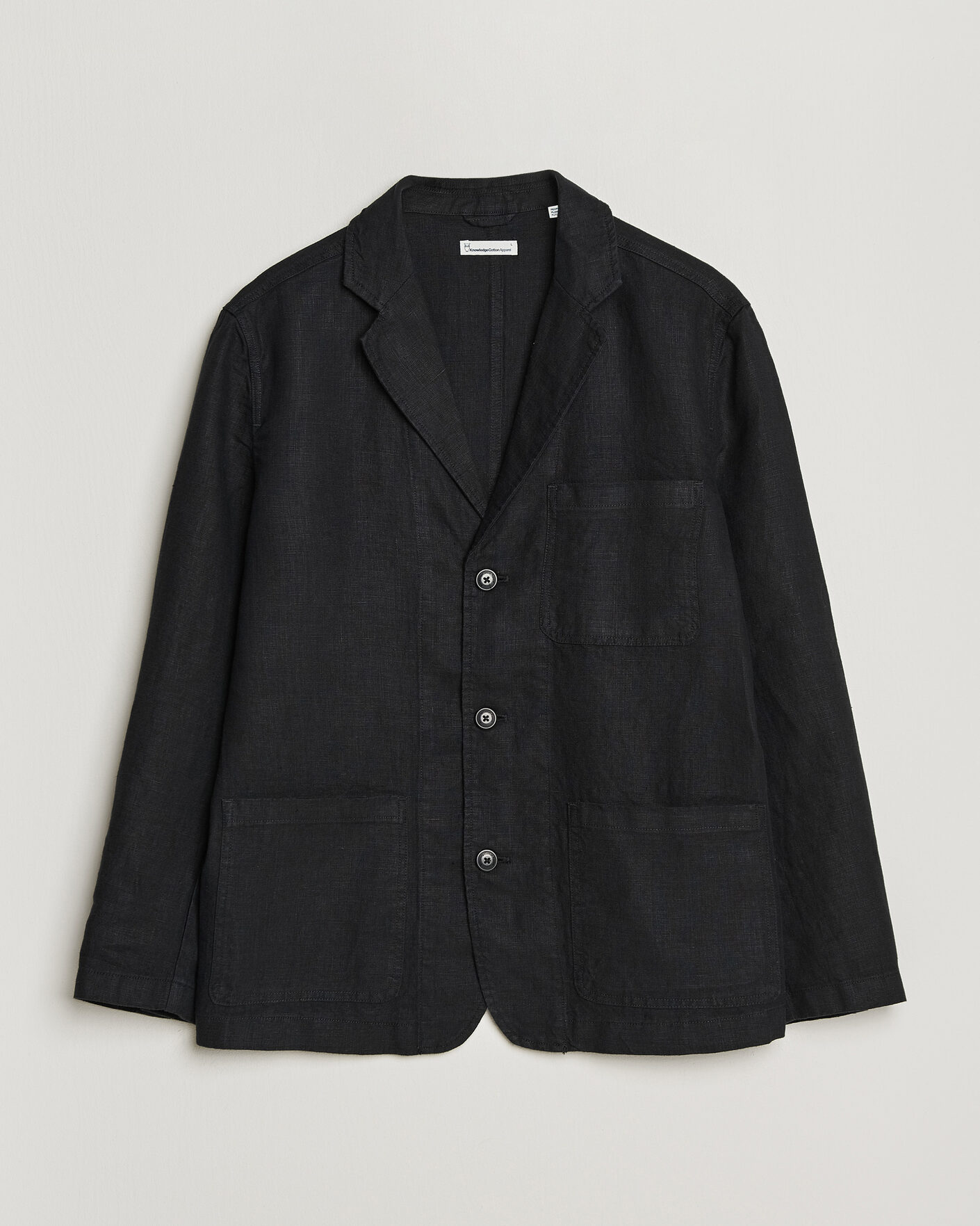 Hombres | Blazers | KnowledgeCotton Apparel | Linen Blazer Black