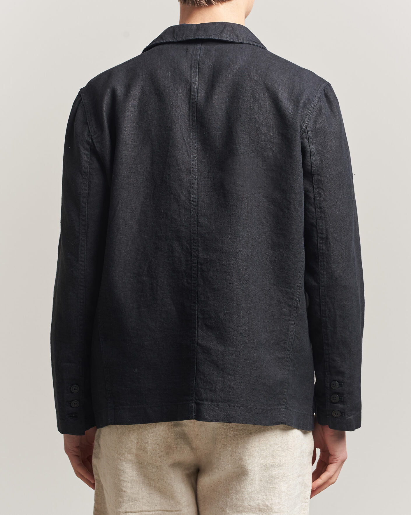 Hombres | Blazers | KnowledgeCotton Apparel | Linen Blazer Black