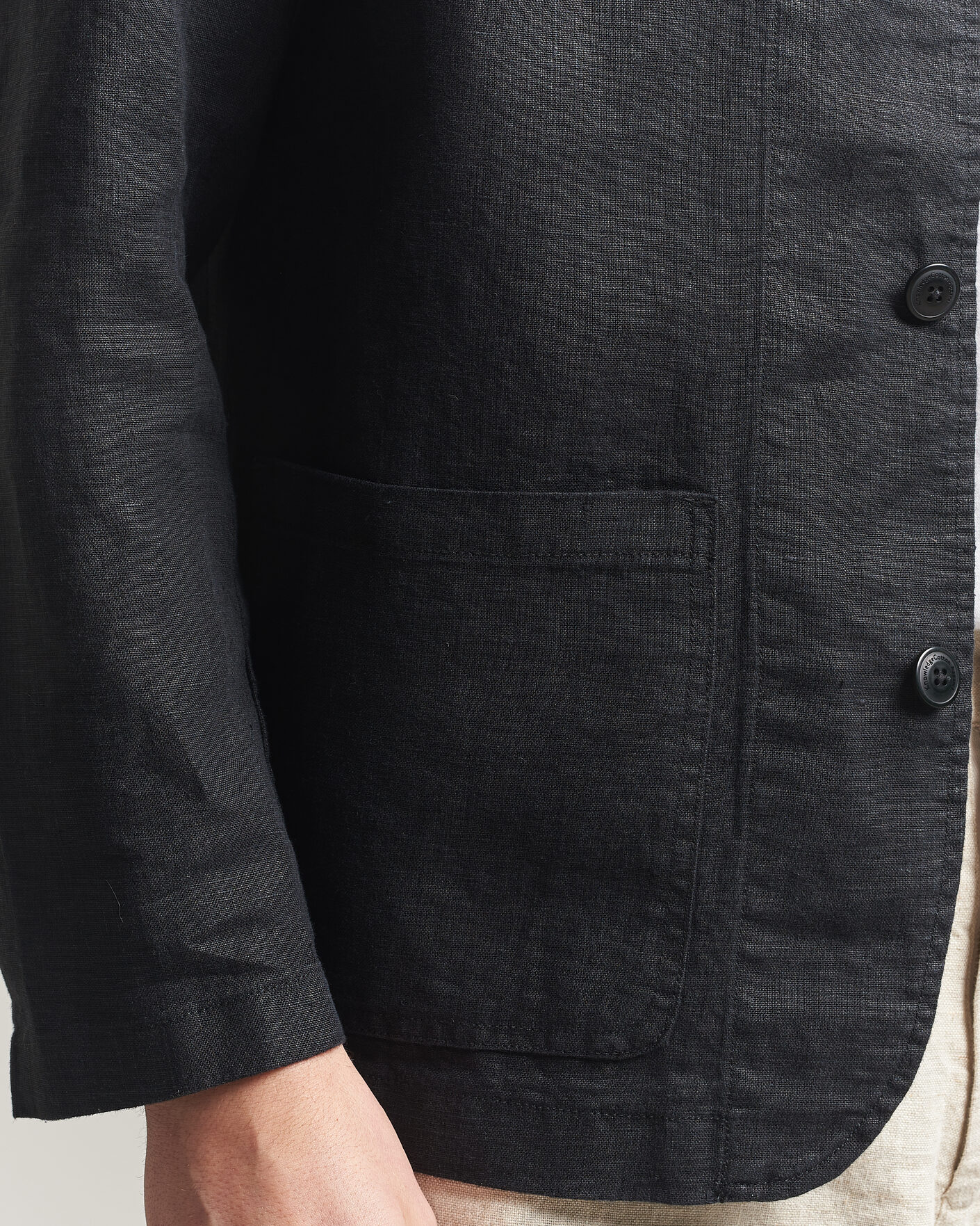 Hombres | Blazers | KnowledgeCotton Apparel | Linen Blazer Black