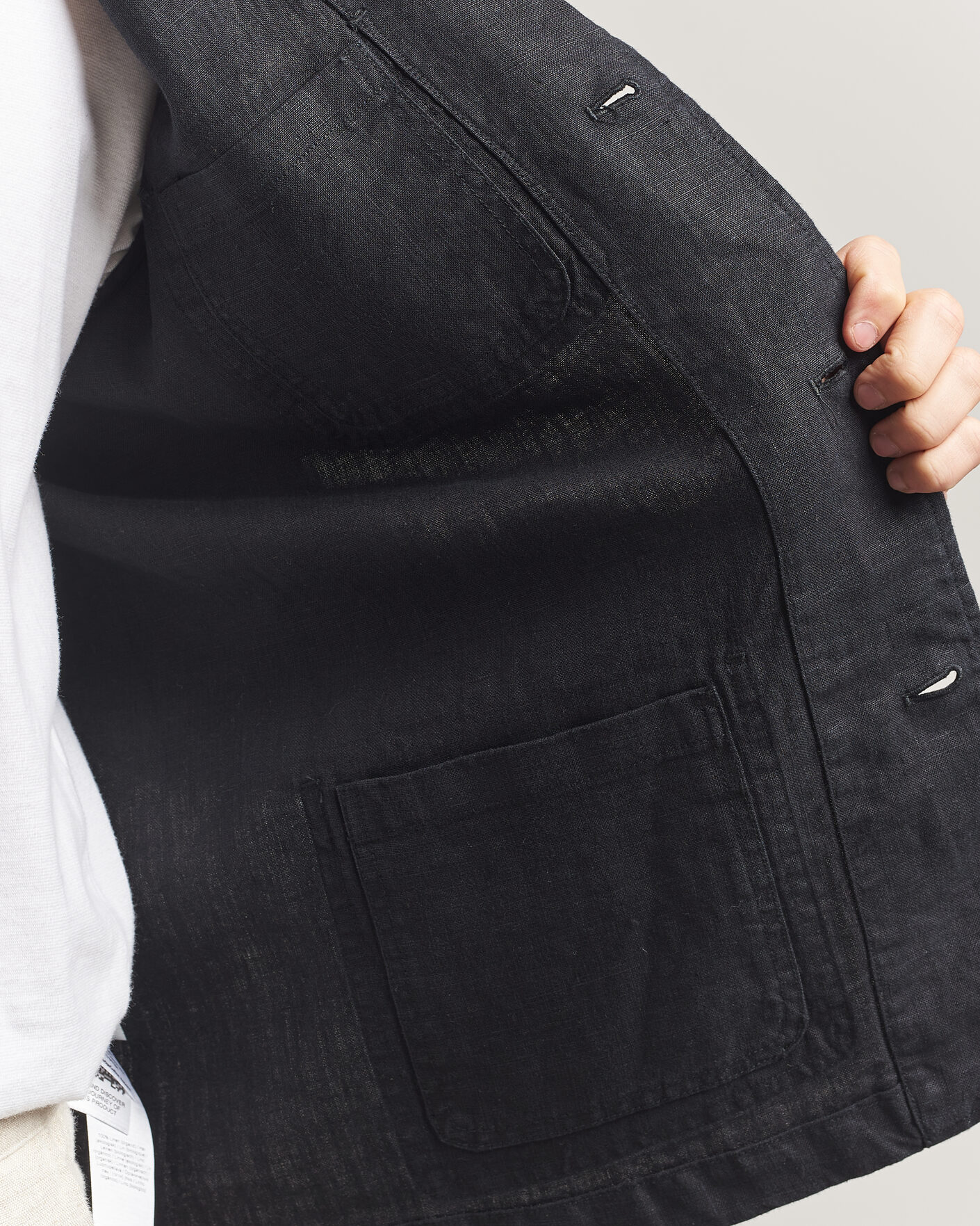 Hombres | Blazers | KnowledgeCotton Apparel | Linen Blazer Black