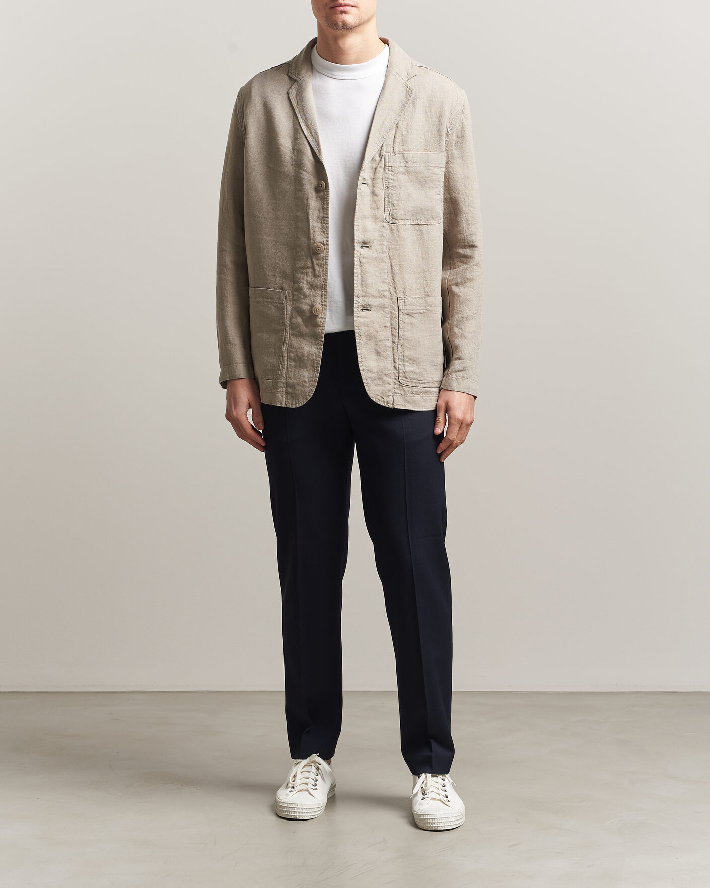 Hombres | Blazers | KnowledgeCotton Apparel | Linen Blazer Twill