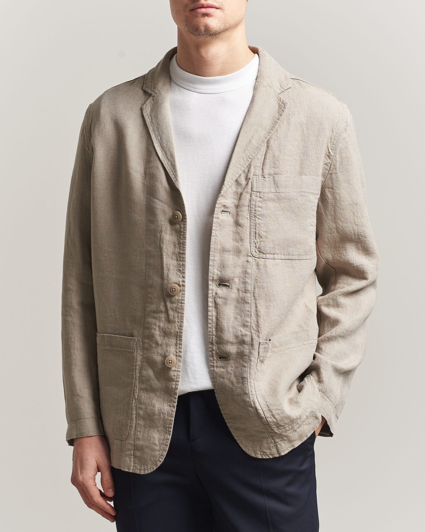 Hombres | Blazers | KnowledgeCotton Apparel | Linen Blazer Twill
