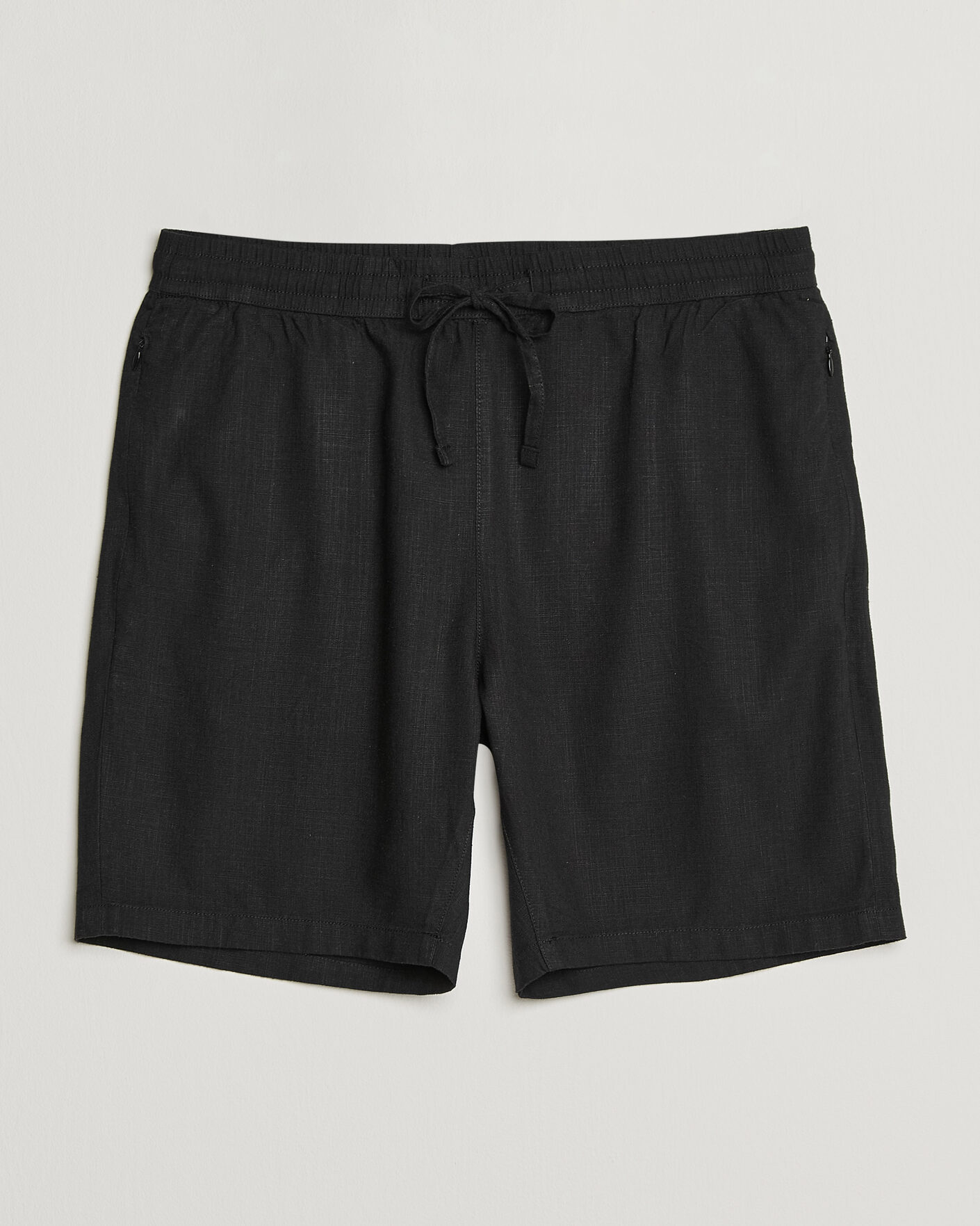 Hombres | Pantalones cortos | KnowledgeCotton Apparel | Loose Linen/Viscose Shorts Black