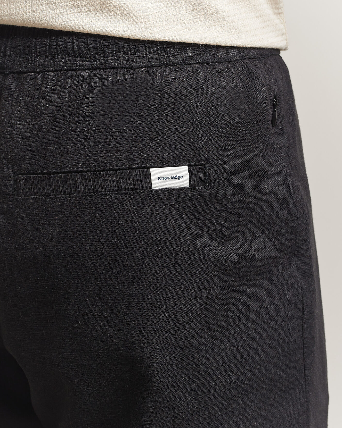 Hombres | Pantalones cortos | KnowledgeCotton Apparel | Loose Linen/Viscose Shorts Black