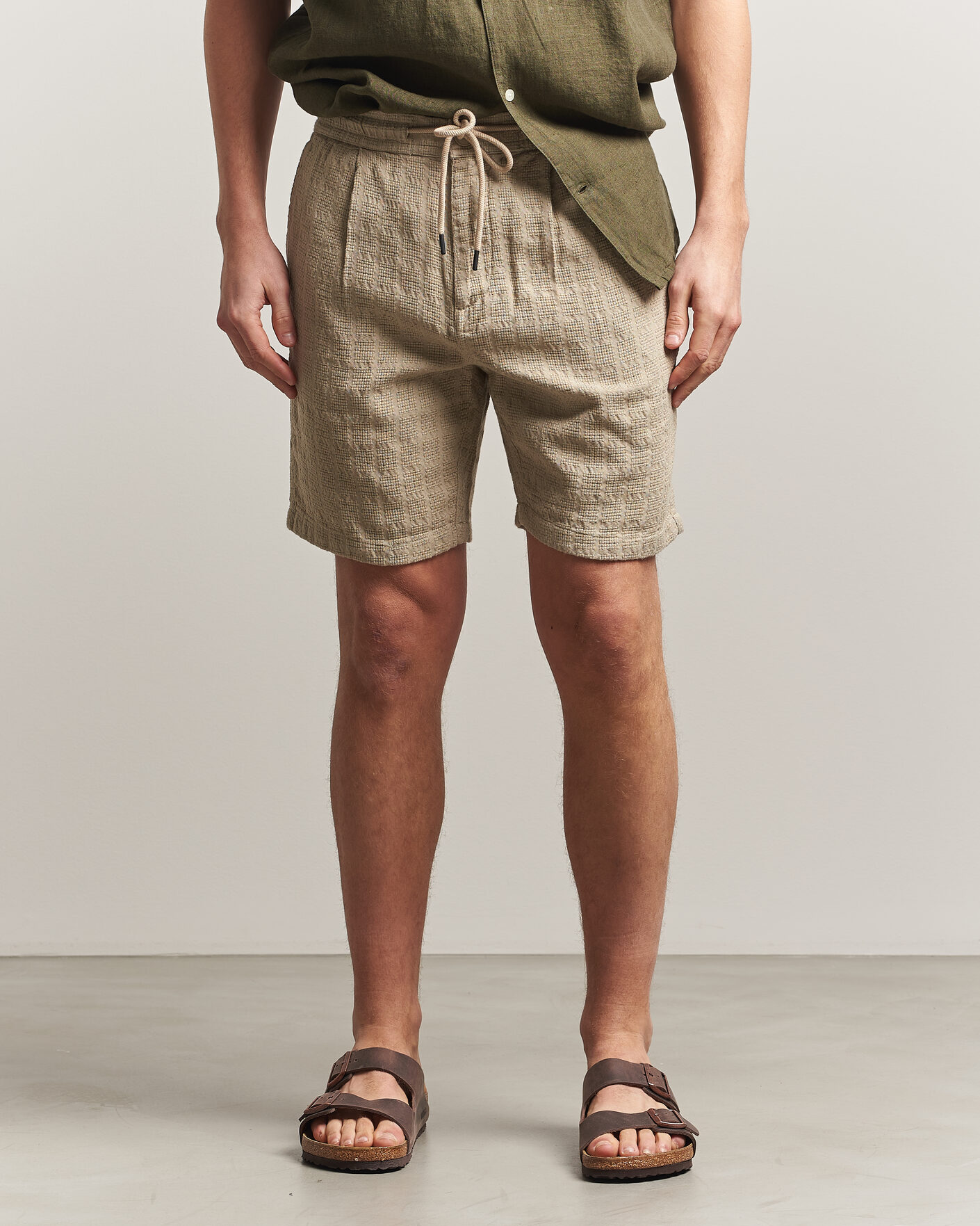 Hombres | Pantalones cortos | KnowledgeCotton Apparel | Structured Cotton Dobby Shorts Twill