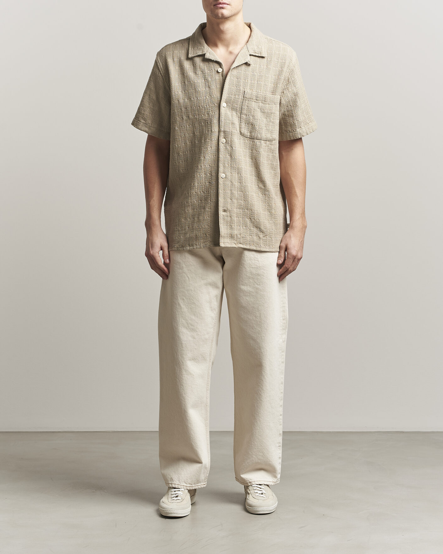 Hombres | Camisas | KnowledgeCotton Apparel | Structured Cotton Dobby Shirt Twill