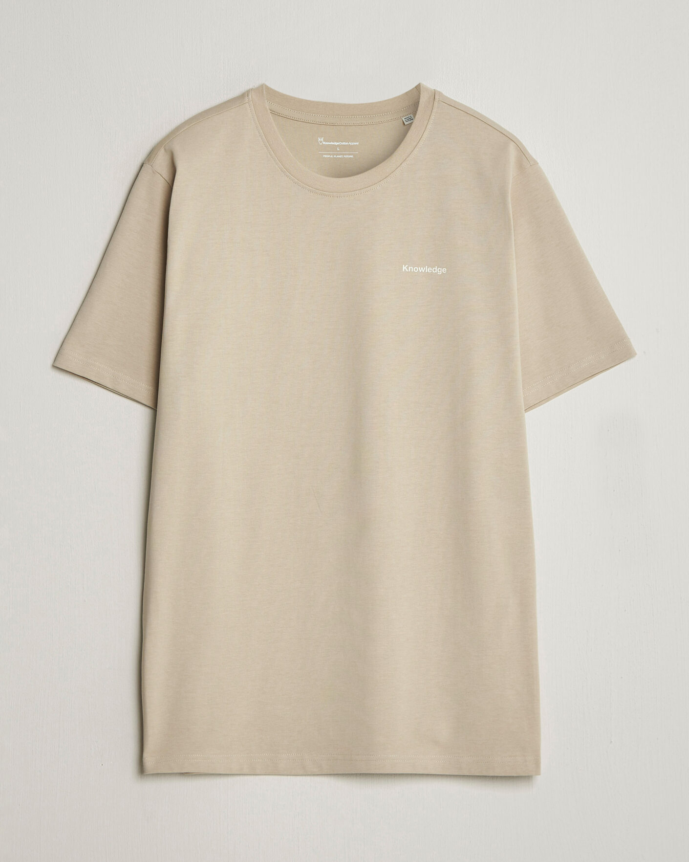 Hombres | Camisetas | KnowledgeCotton Apparel | Back Print T-Shirt Light Feather Grey