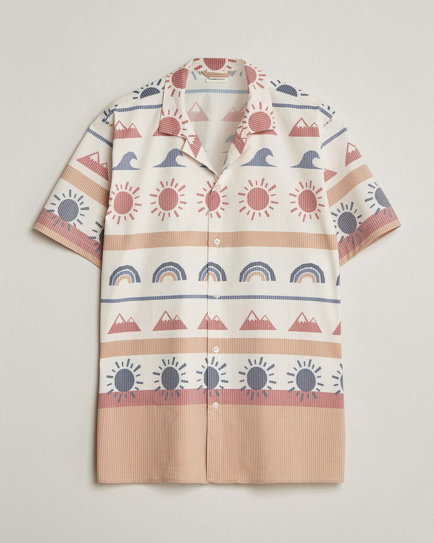Hombres | Camisas | KnowledgeCotton Apparel | Relaxed Printed AOP Short Sleeve Shirt Multi