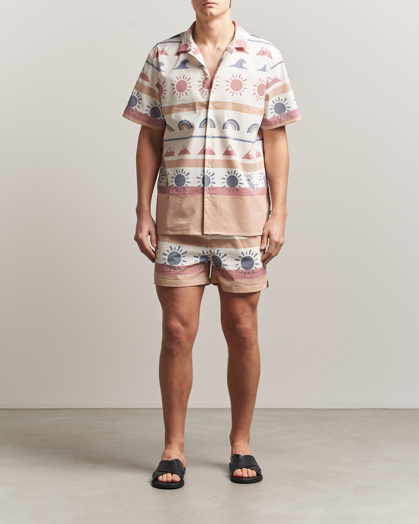 Hombres | Camisas | KnowledgeCotton Apparel | Relaxed Printed AOP Short Sleeve Shirt Multi