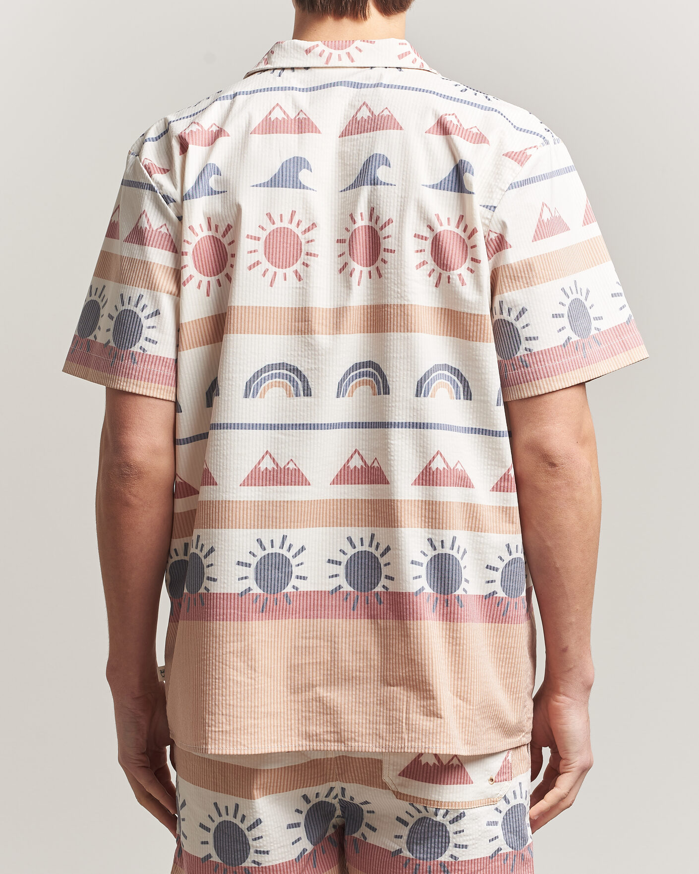 Hombres | Camisas | KnowledgeCotton Apparel | Relaxed Printed AOP Short Sleeve Shirt Multi